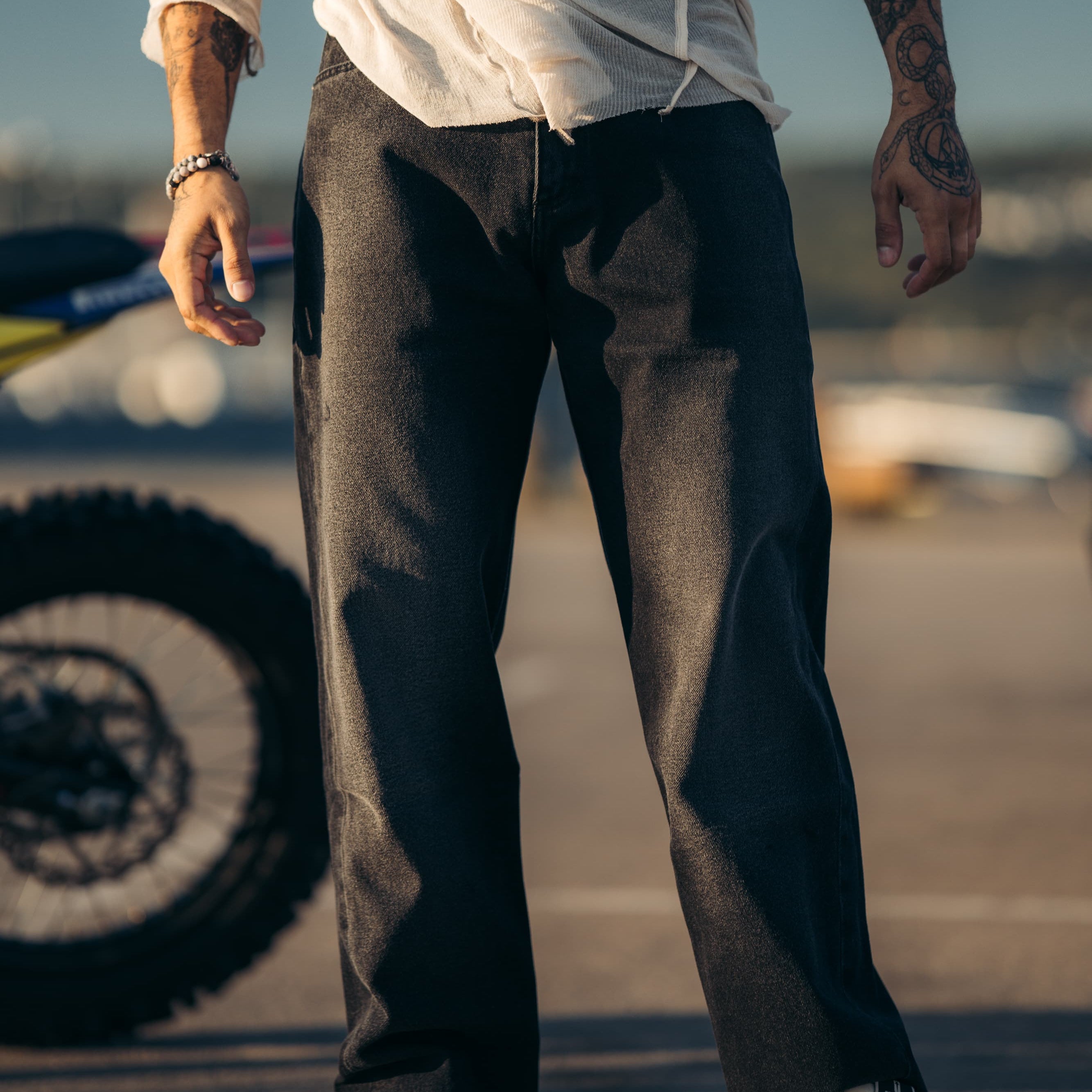 Reborn Raw 80s 5 Pocket - 80s Shadow Black Jeans