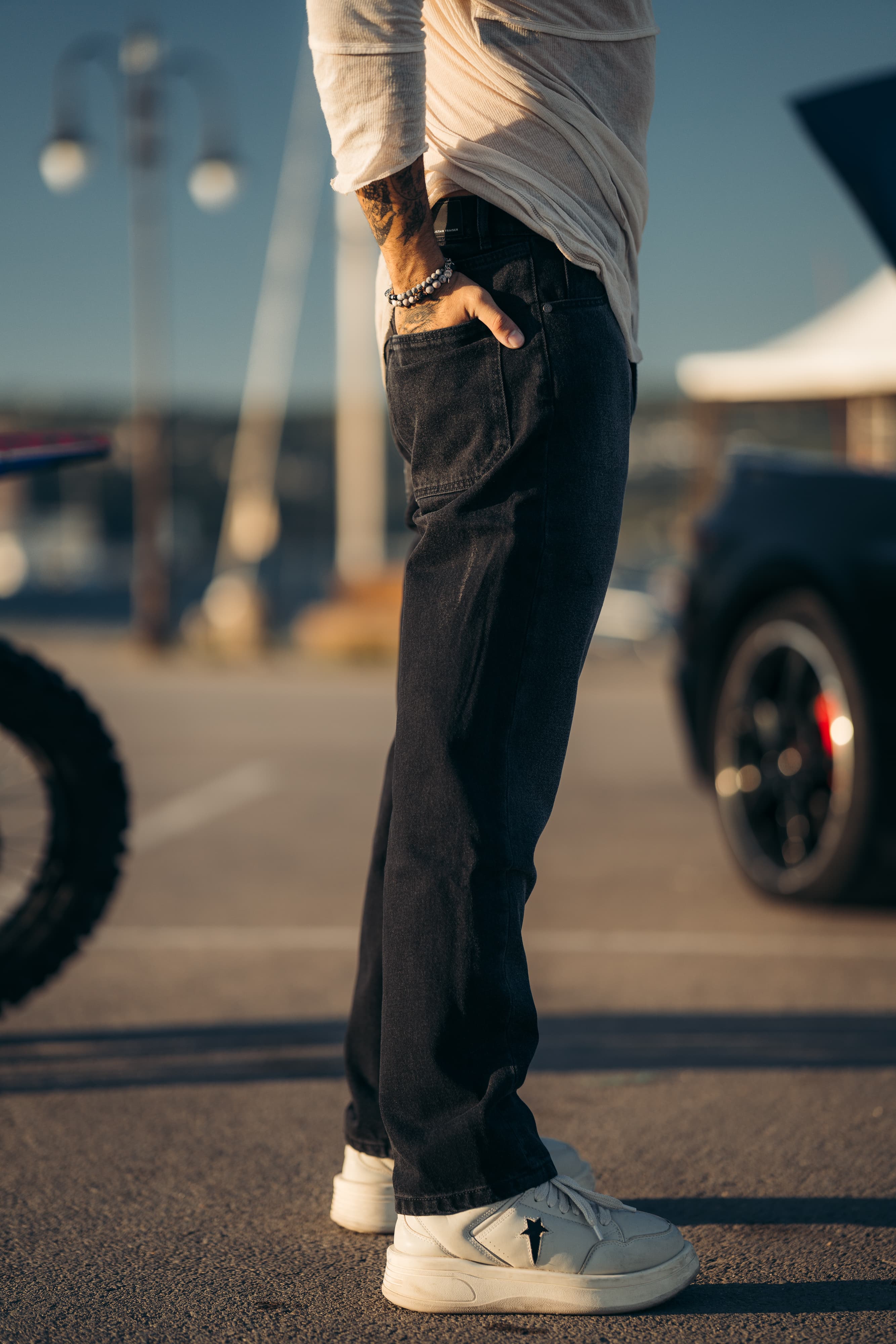 Reborn Raw 80s 5 Pocket - 80s Shadow Black Jeans