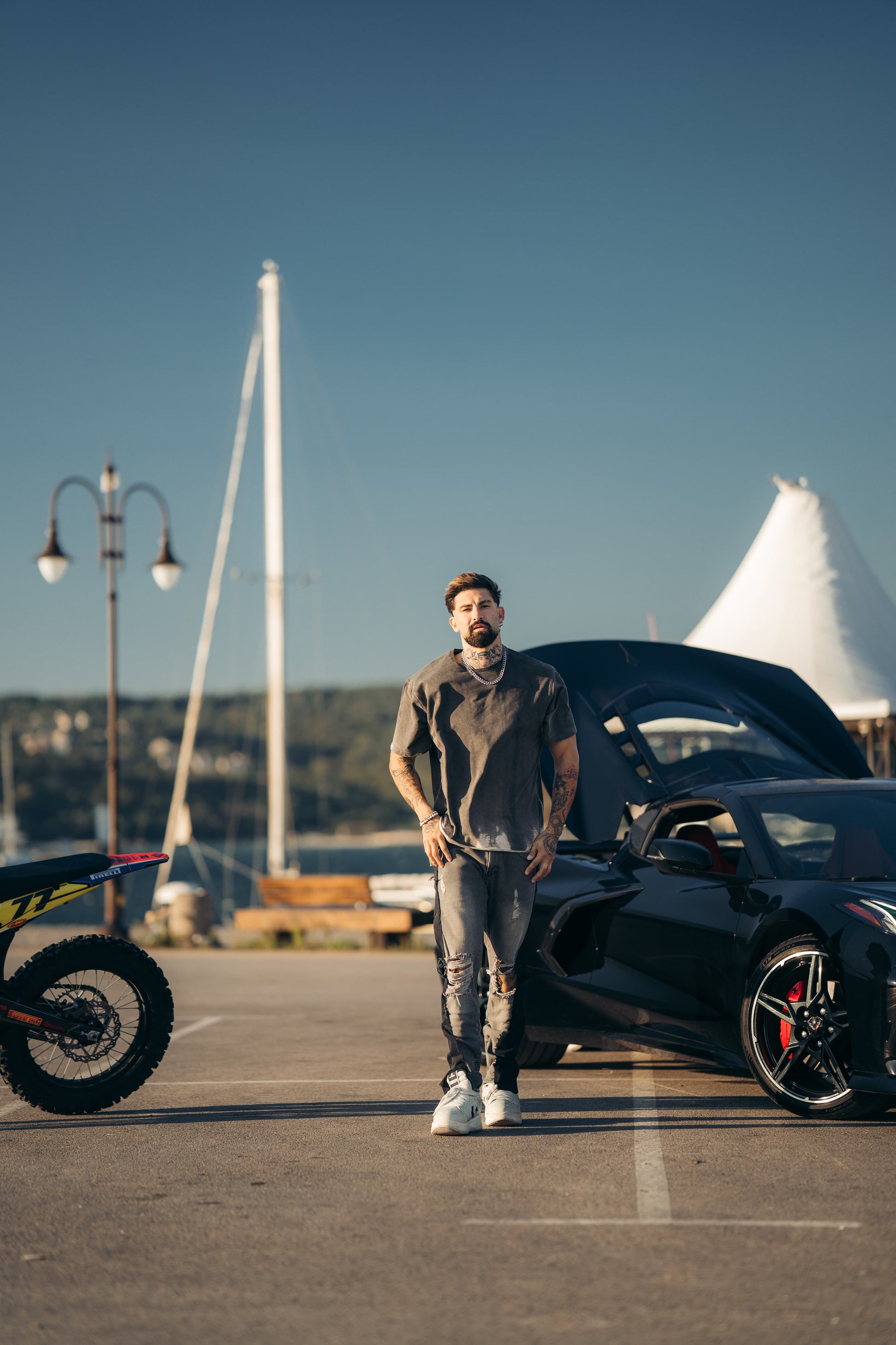 Hybrid Black / Goth Grey 5 Pocket Jeans