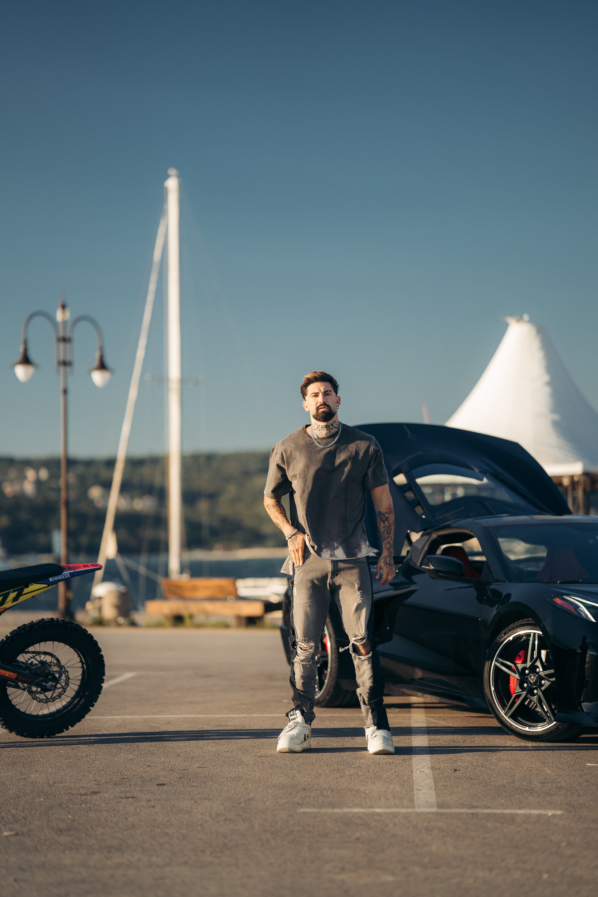 Hybrid Black / Goth Grey 5 Pocket Jeans