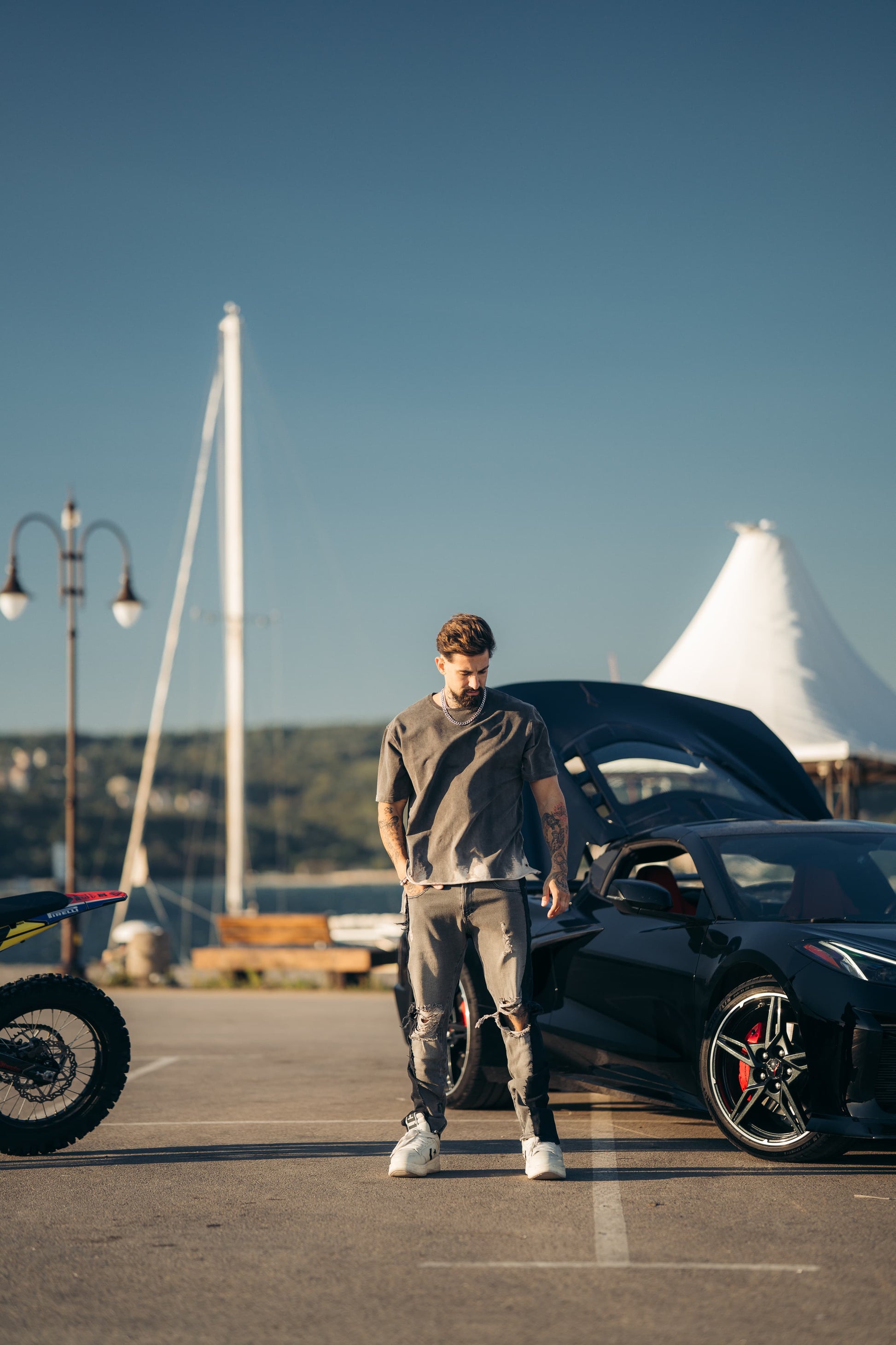 Hybrid Black / Goth Grey 5 Pocket Jeans