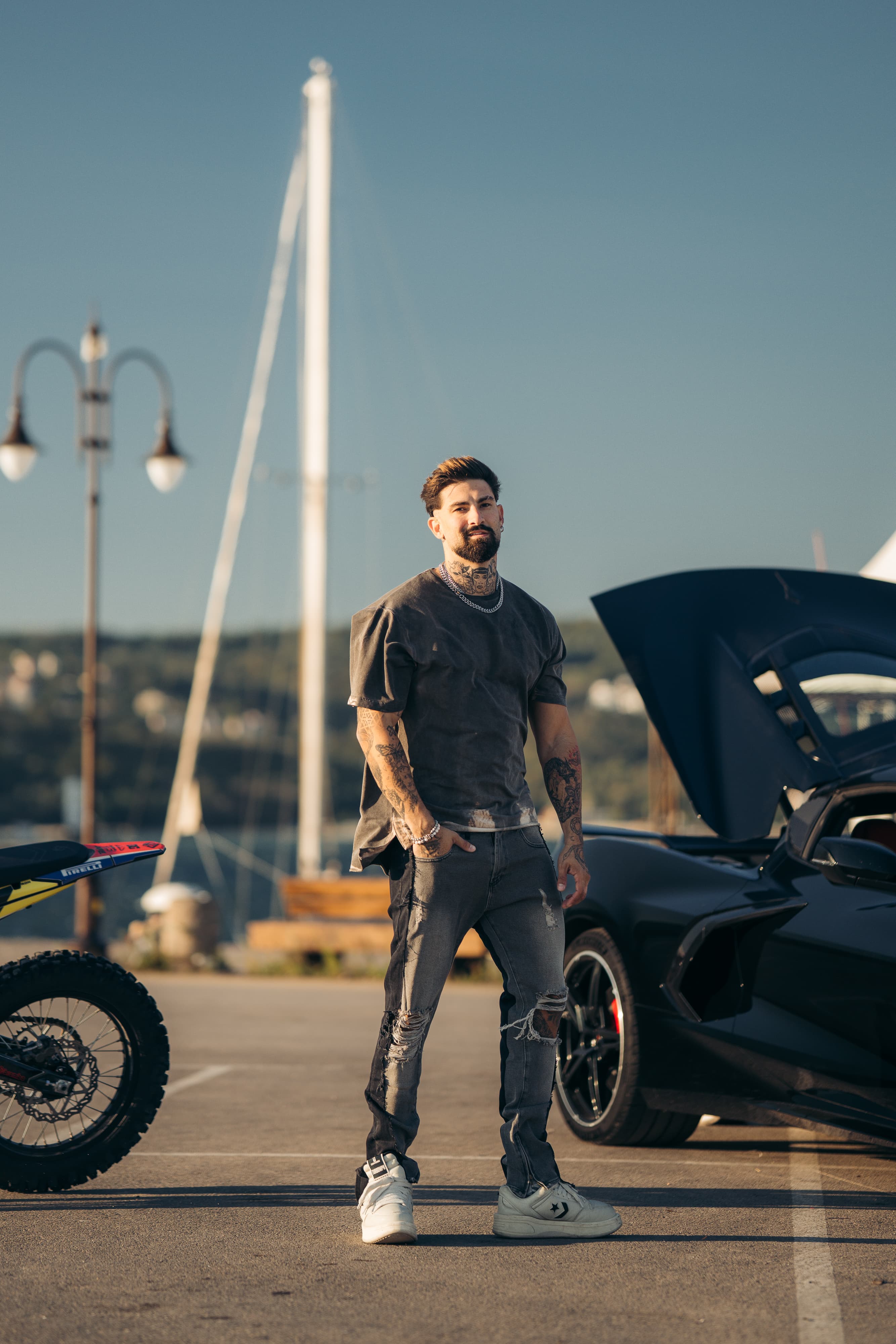 Hybrid Black / Goth Grey 5 Pocket Jeans