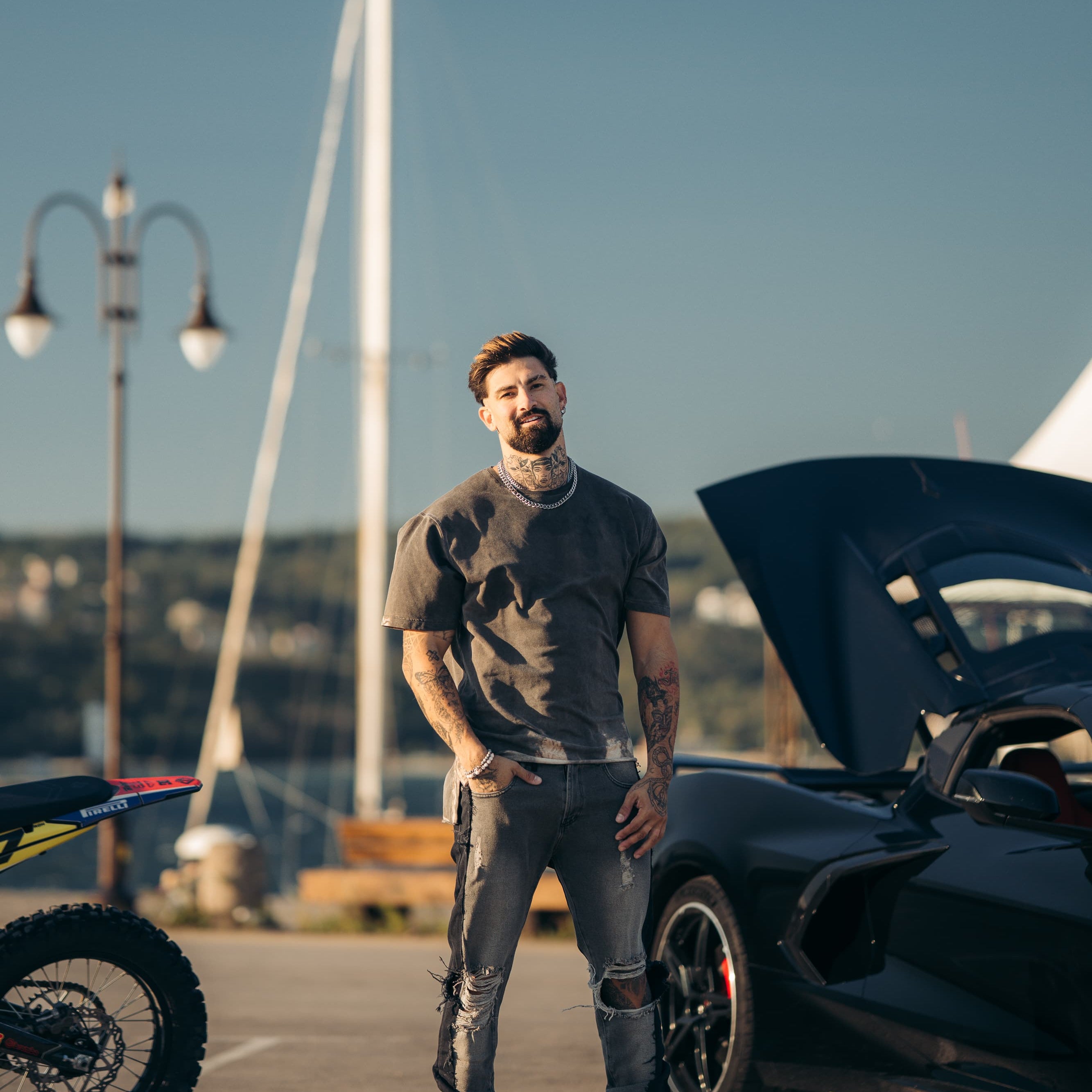 Hybrid Black / Goth Grey 5 Pocket Jeans