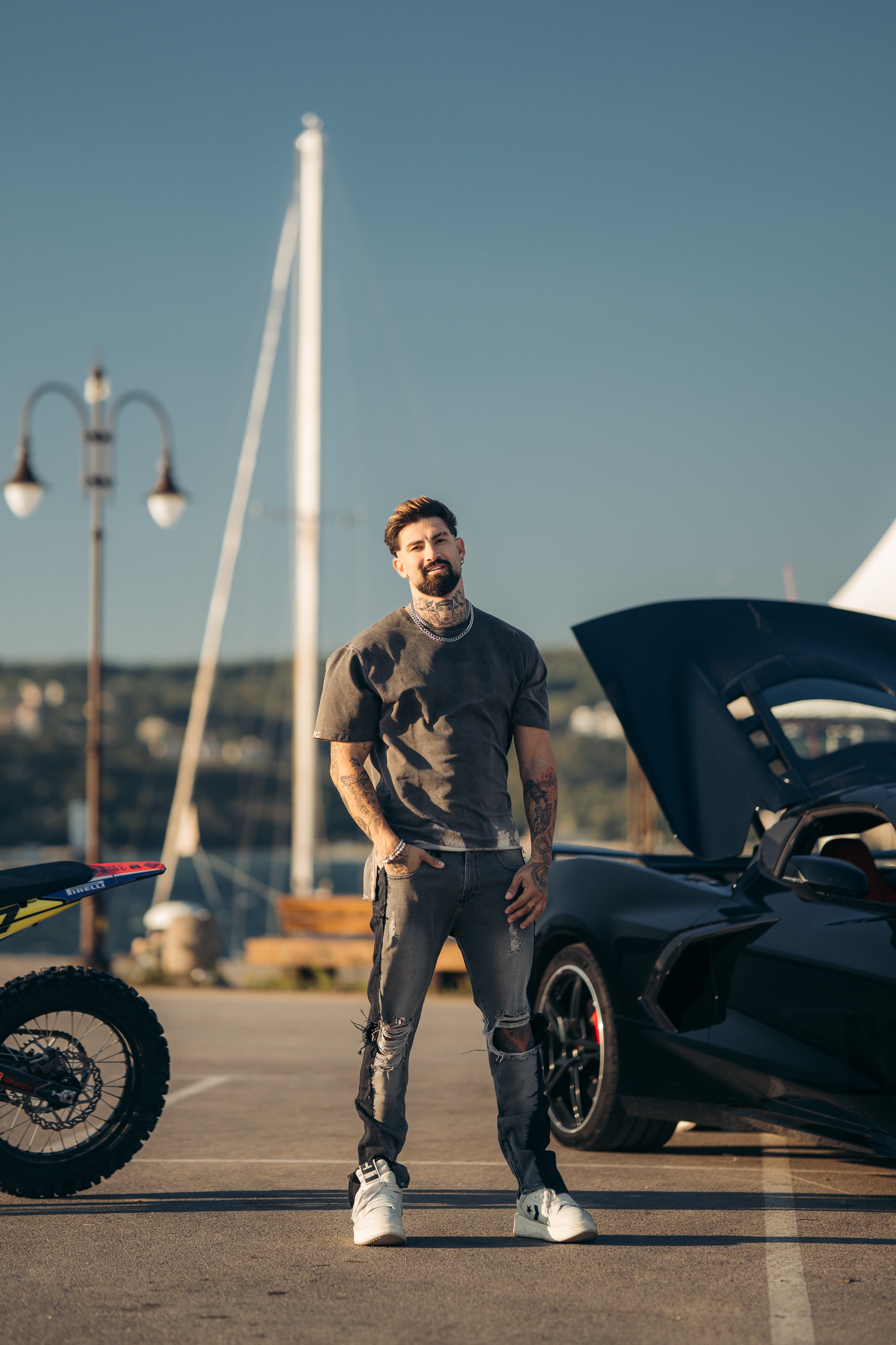 Hybrid Black / Goth Grey 5 Pocket Jeans