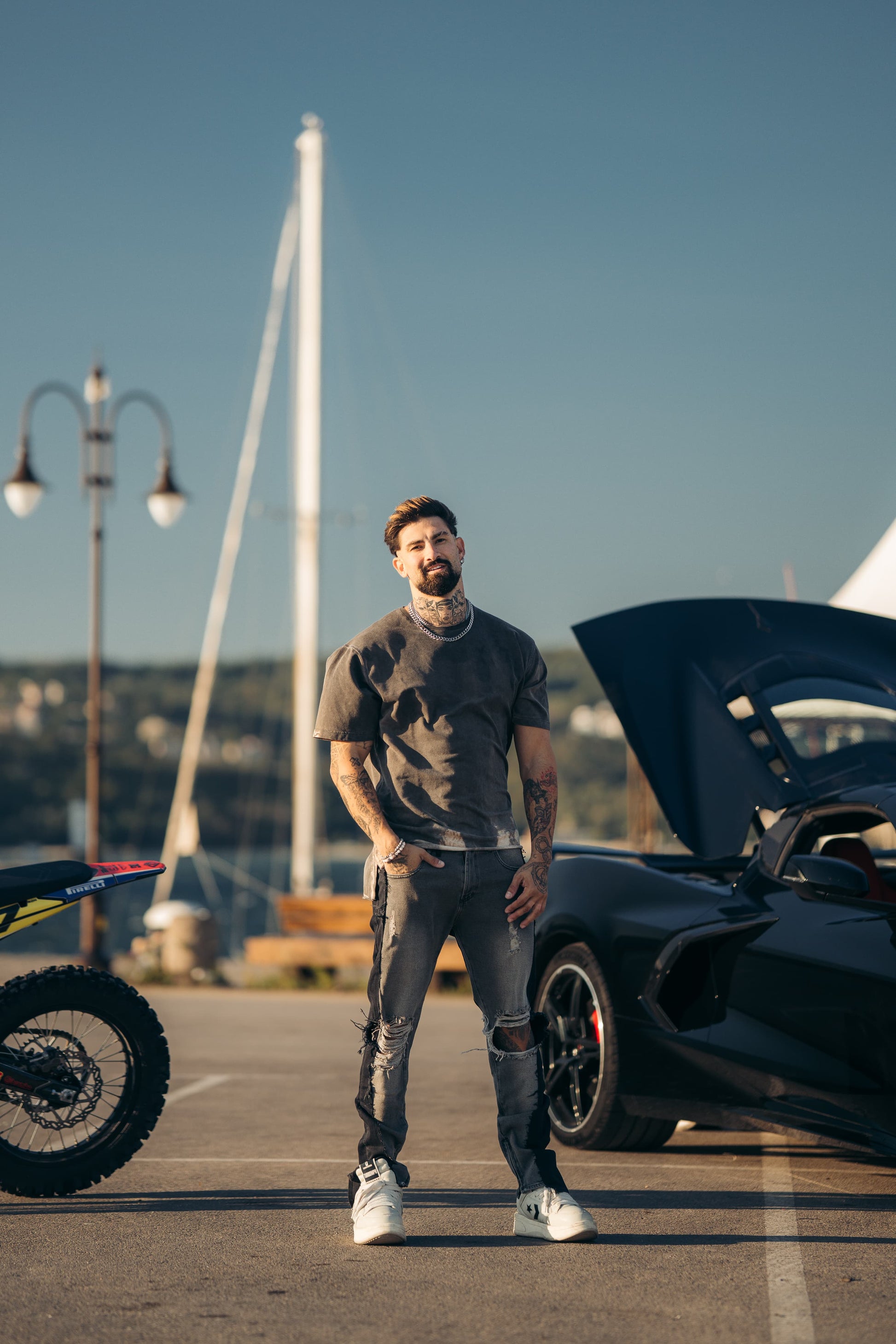 Hybrid Black / Goth Grey 5 Pocket Jeans