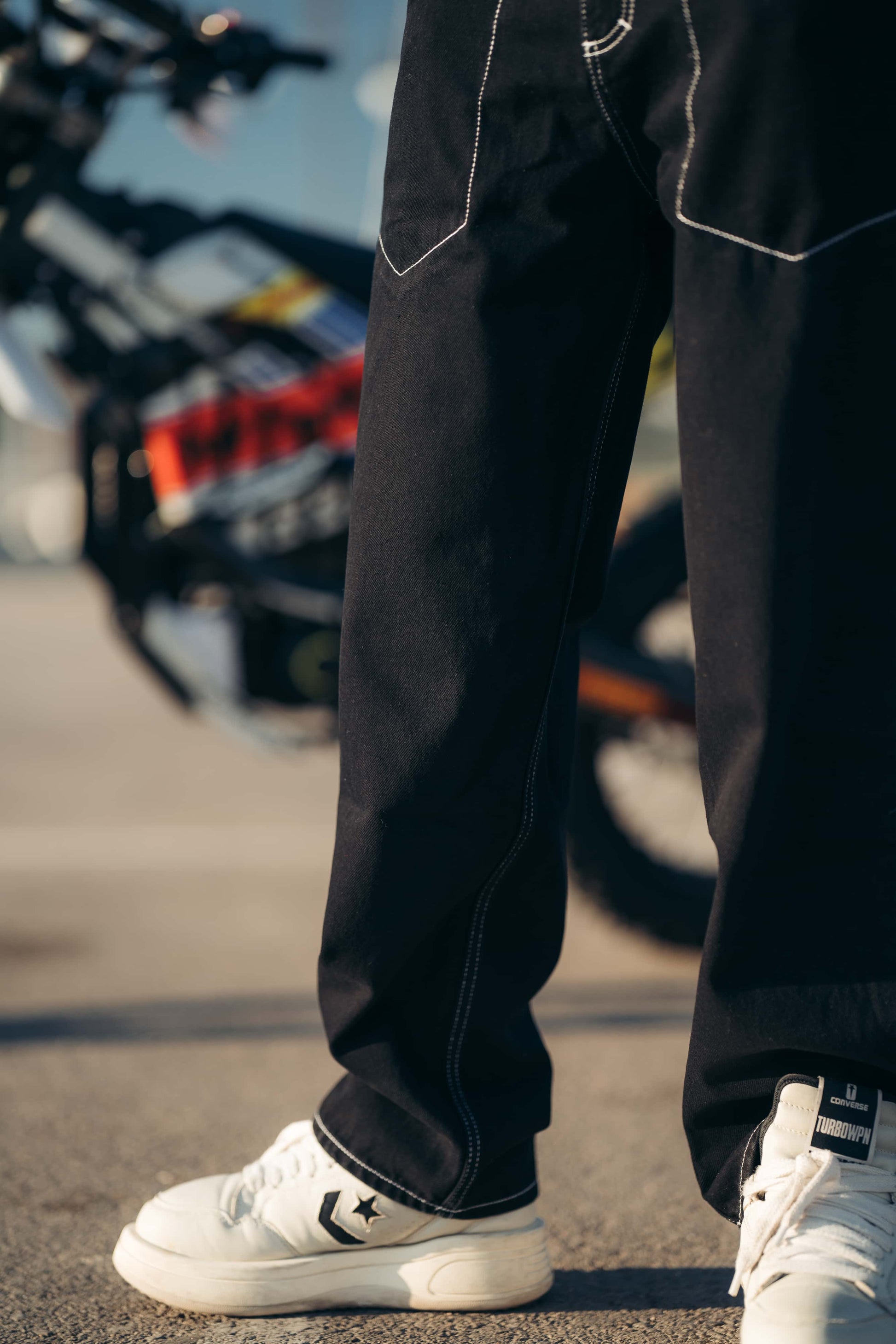 Reborn Raw Black Contrast Jeans