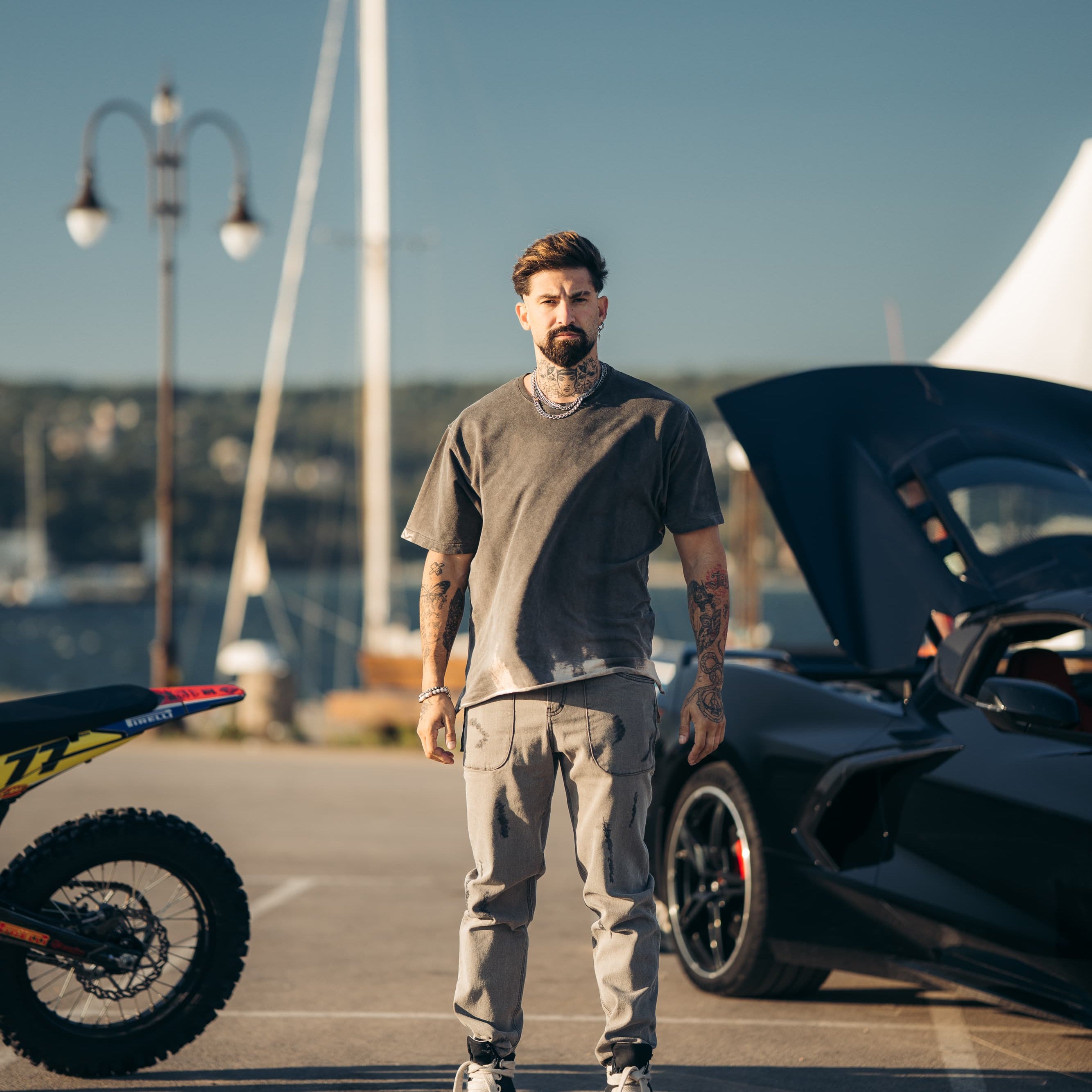 Loose Fit Goth Grey Jeans