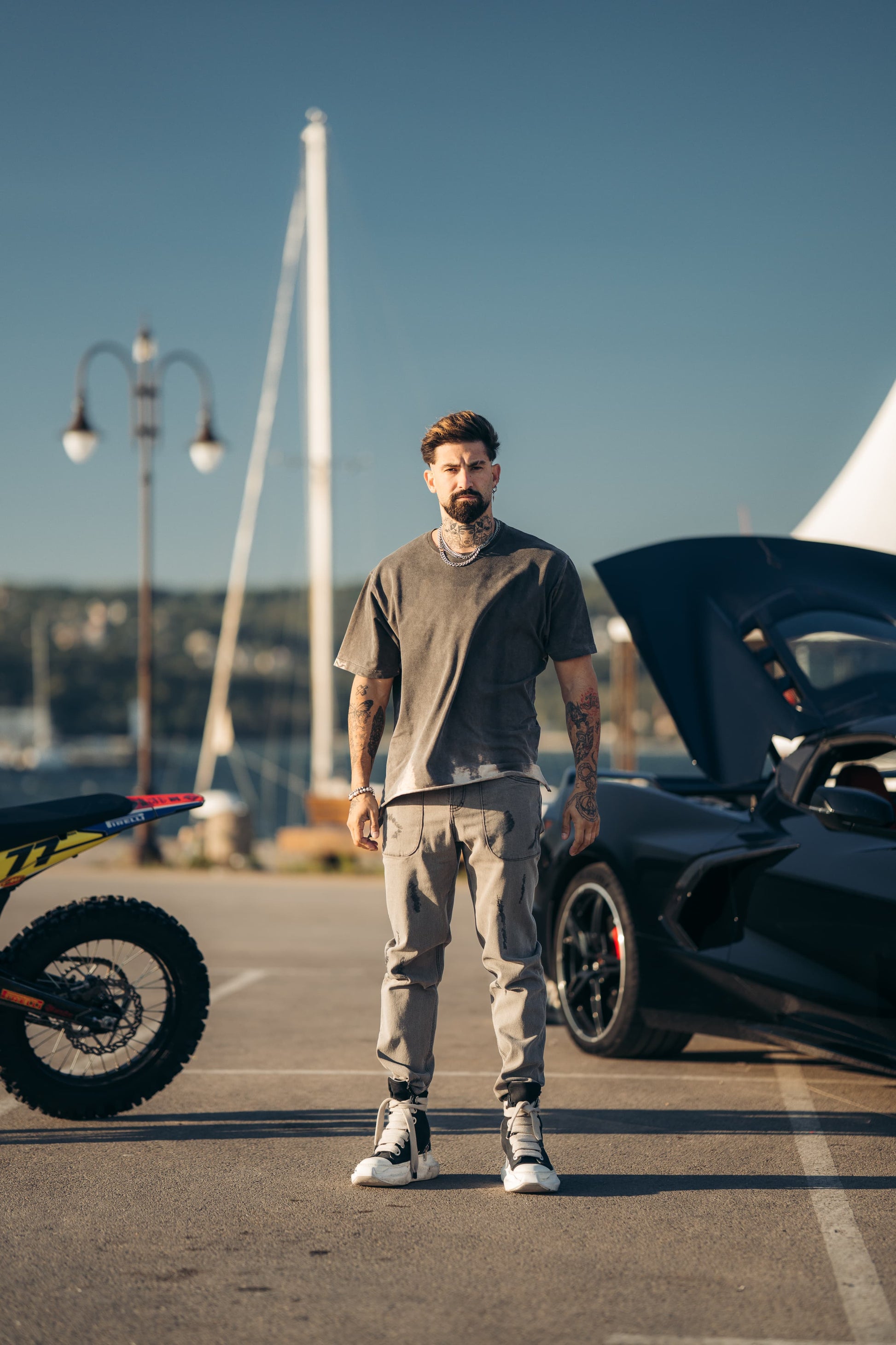 Loose Fit Goth Grey Jeans