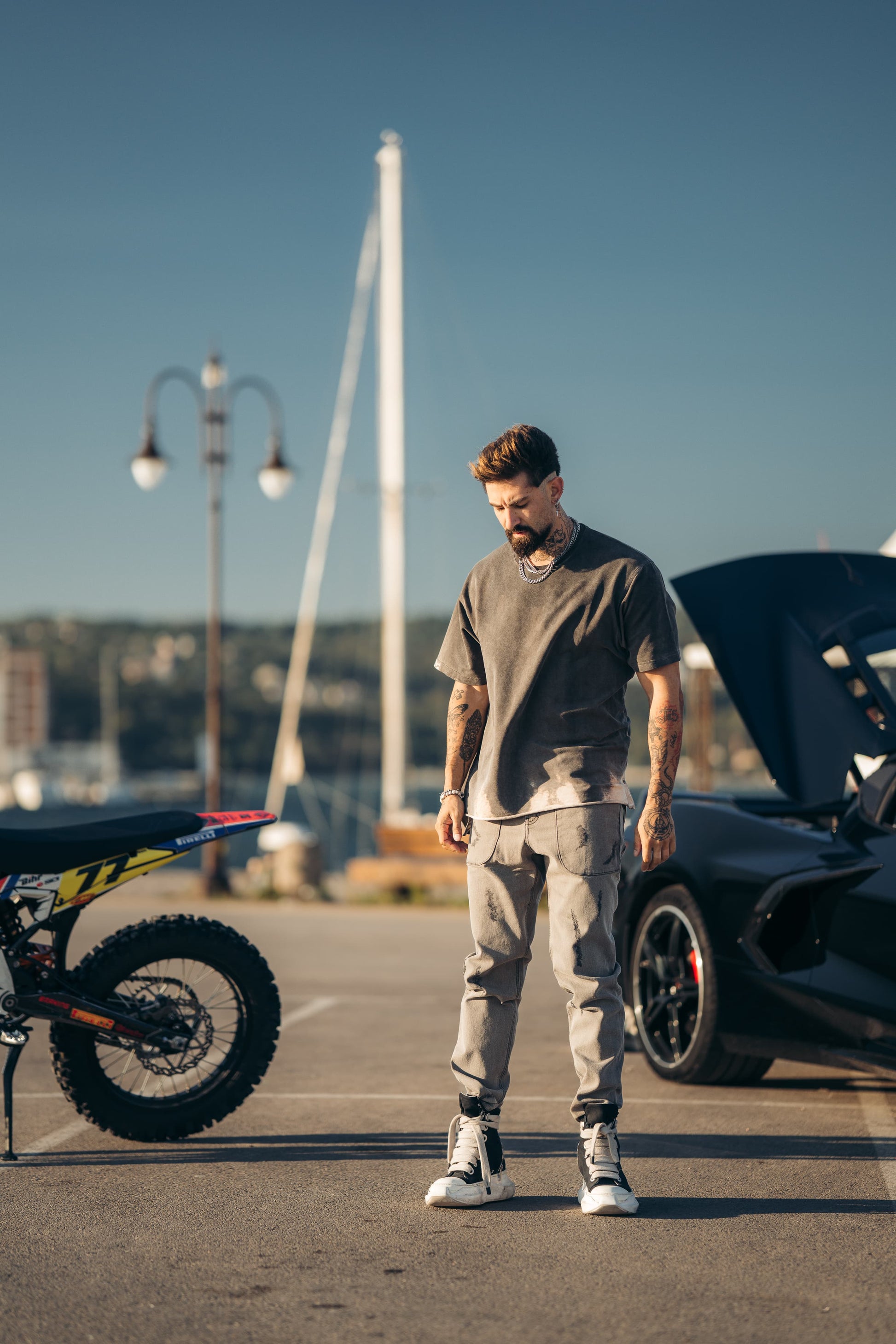 Loose Fit Goth Grey Jeans