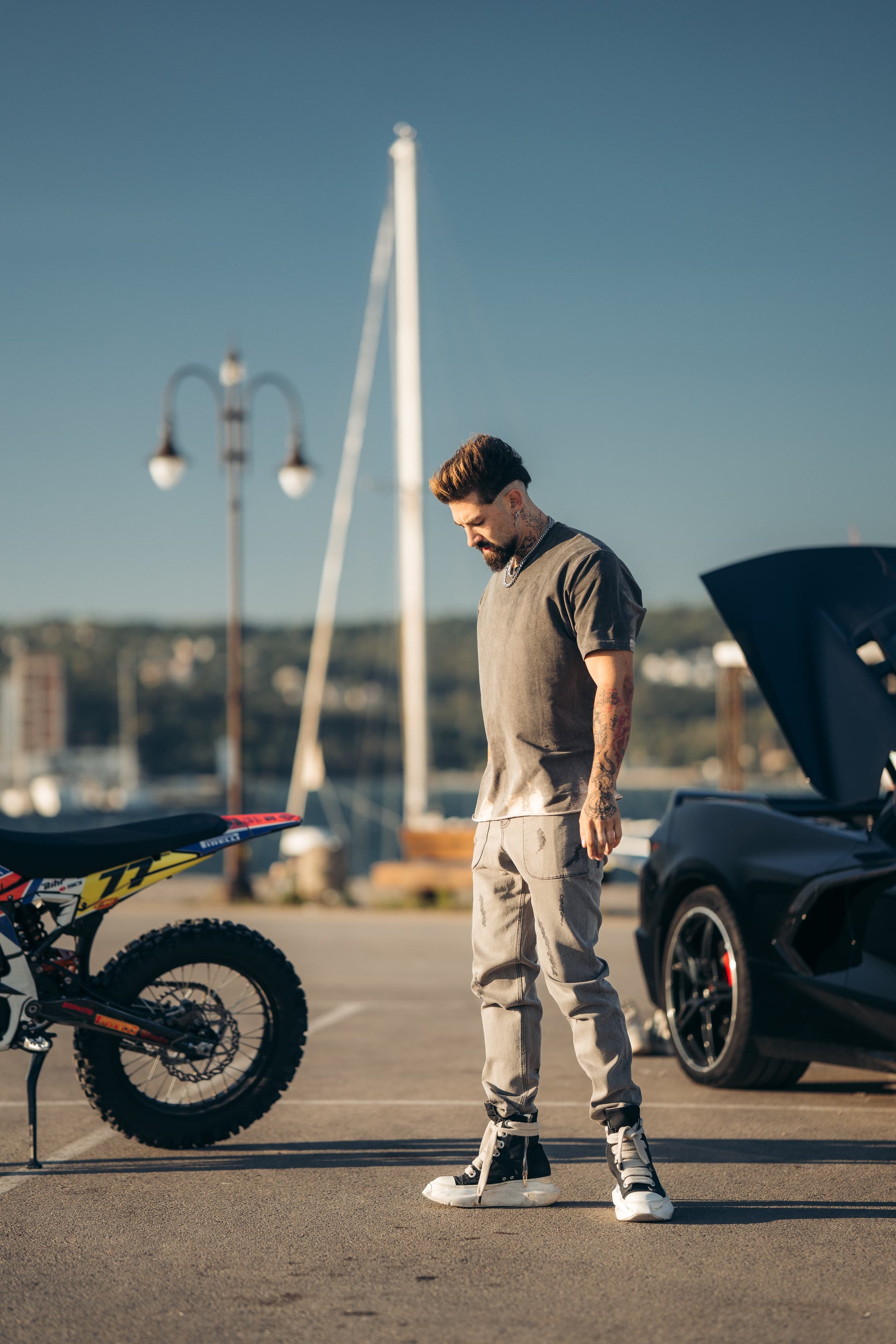 Loose Fit Goth Grey Jeans