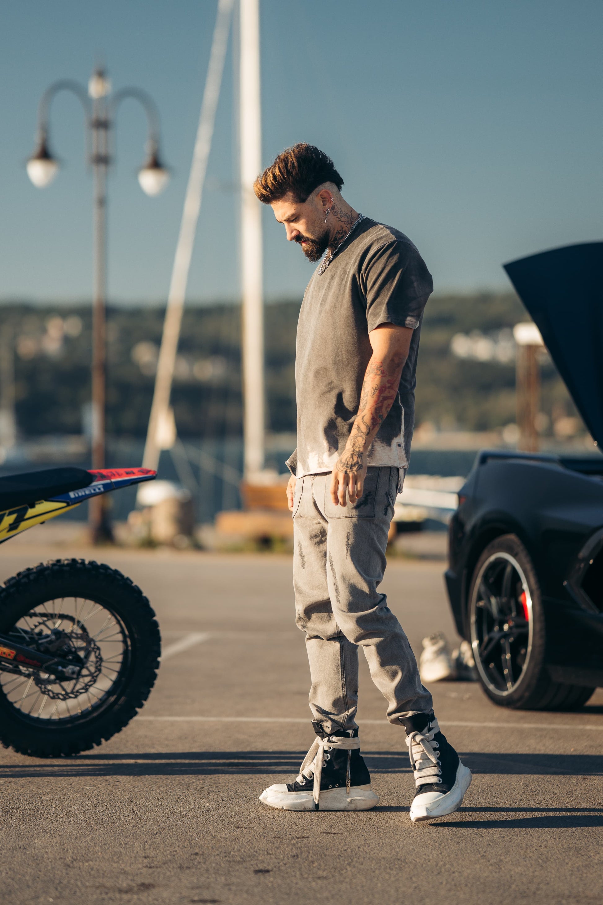 Loose Fit Goth Grey Jeans