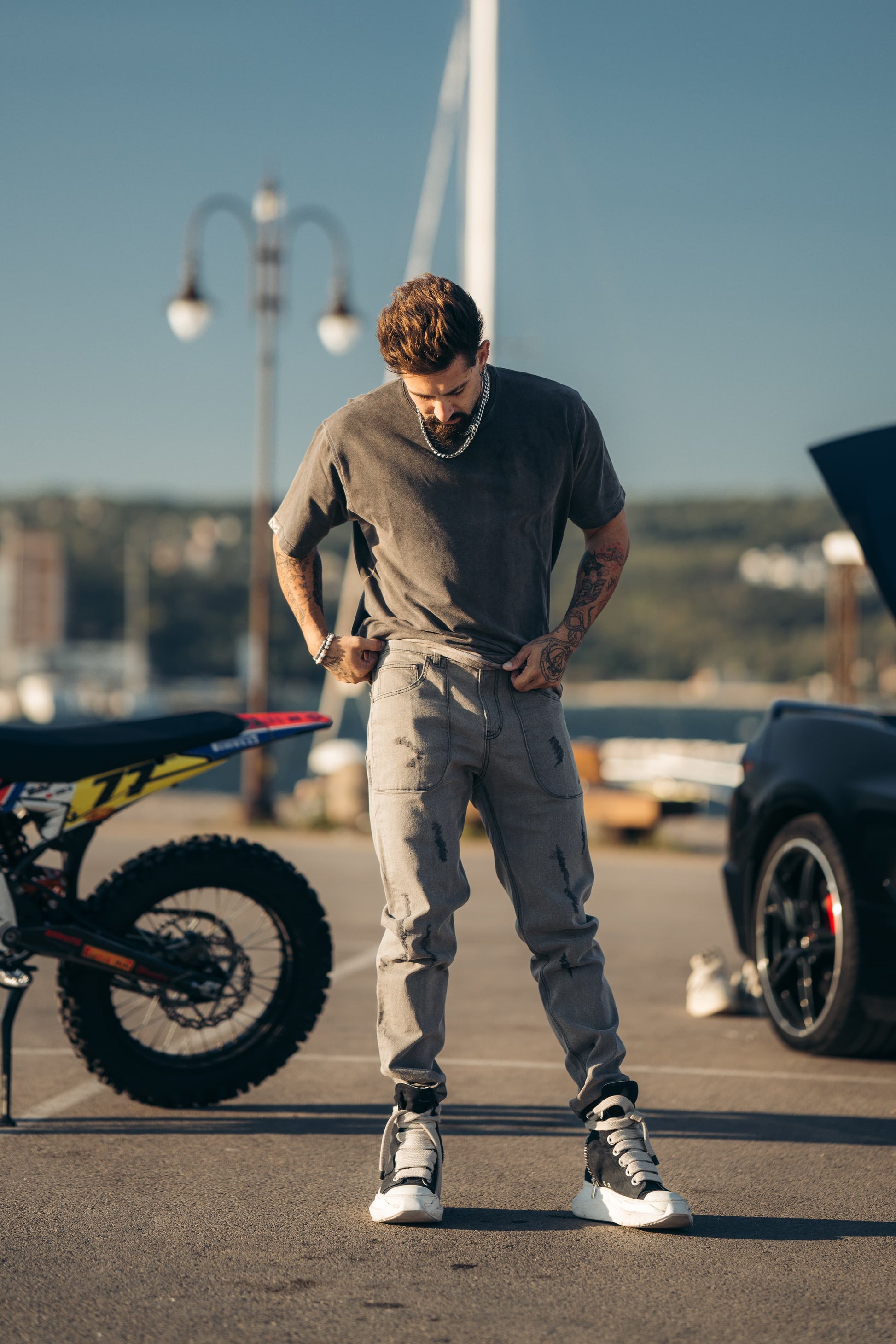 Loose Fit Goth Grey Jeans