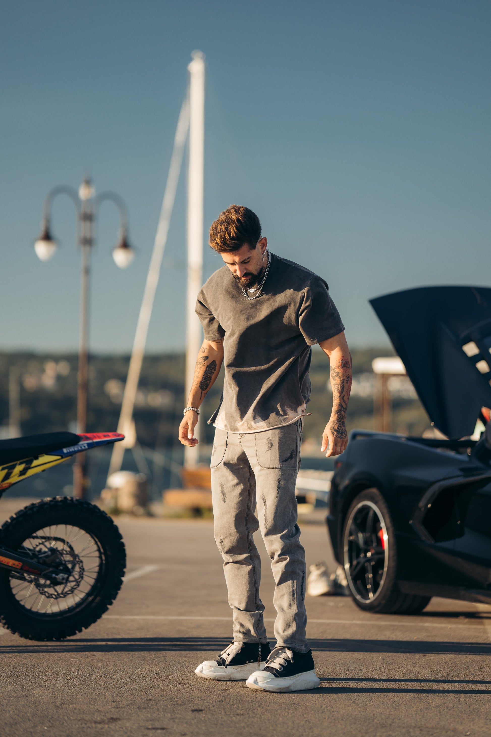 Loose Fit Goth Grey Jeans