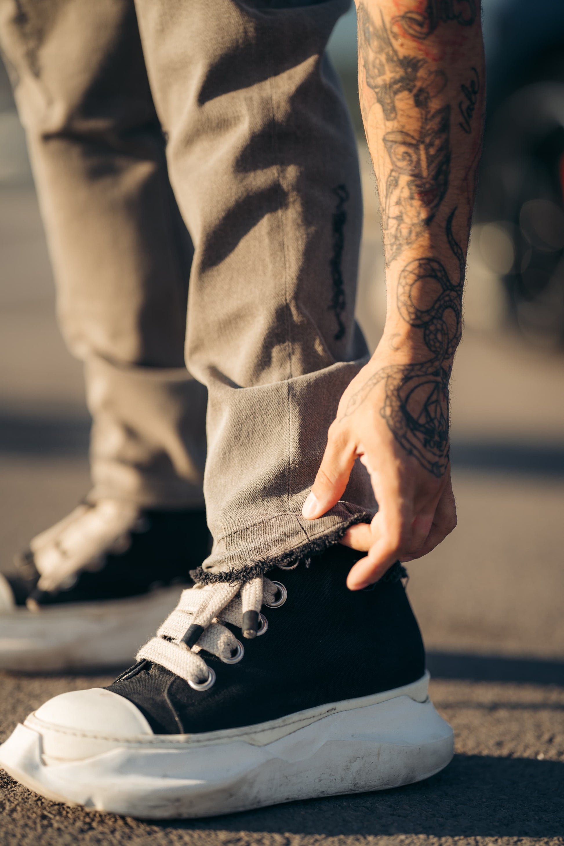 Loose Fit Goth Grey Jeans