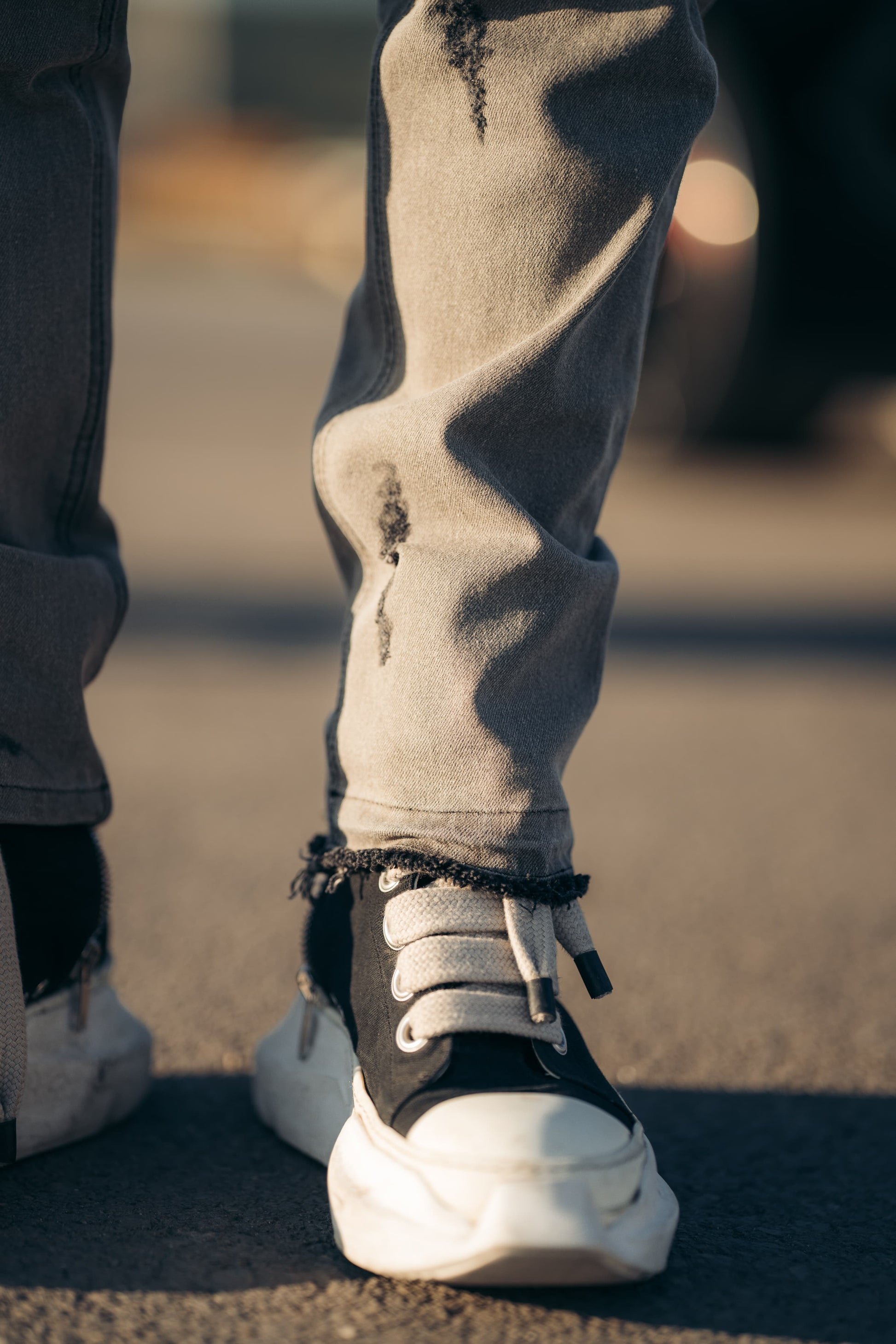 Loose Fit Goth Grey Jeans