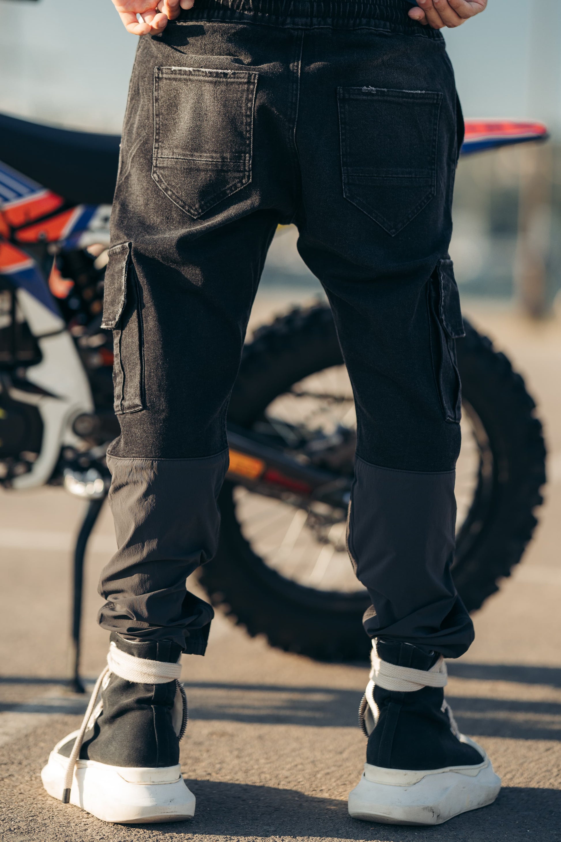 Denim Cargo Pant - Black