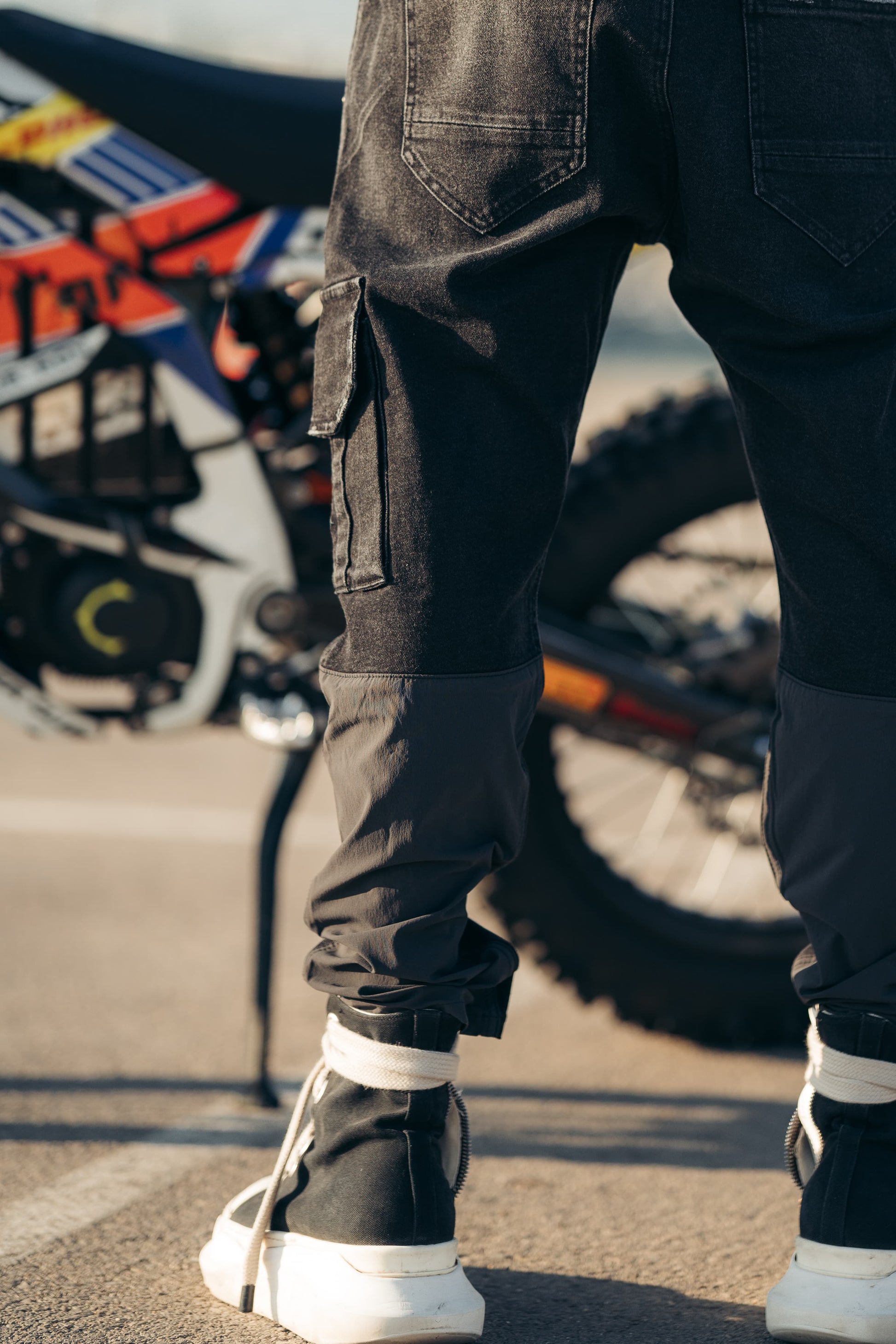 Denim Cargo Pant - Black