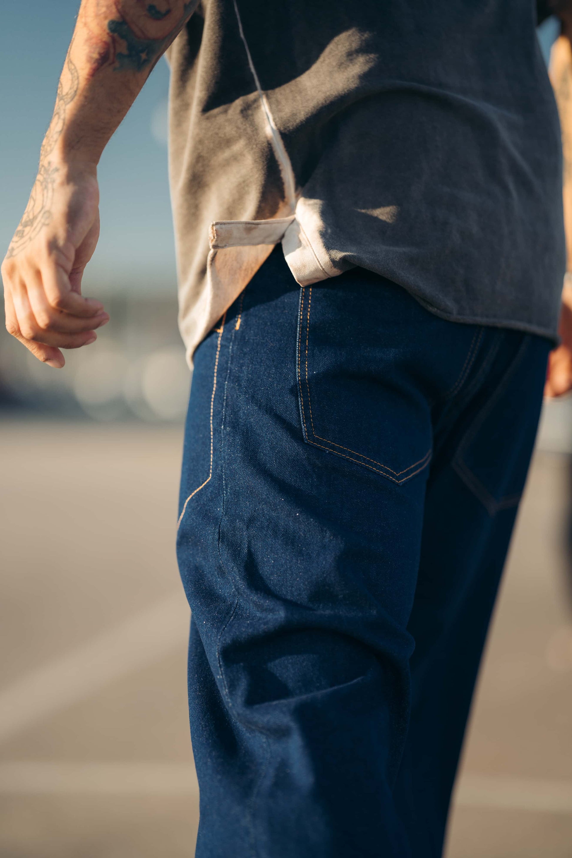 Reborn Raw Blue Contrast Jeans