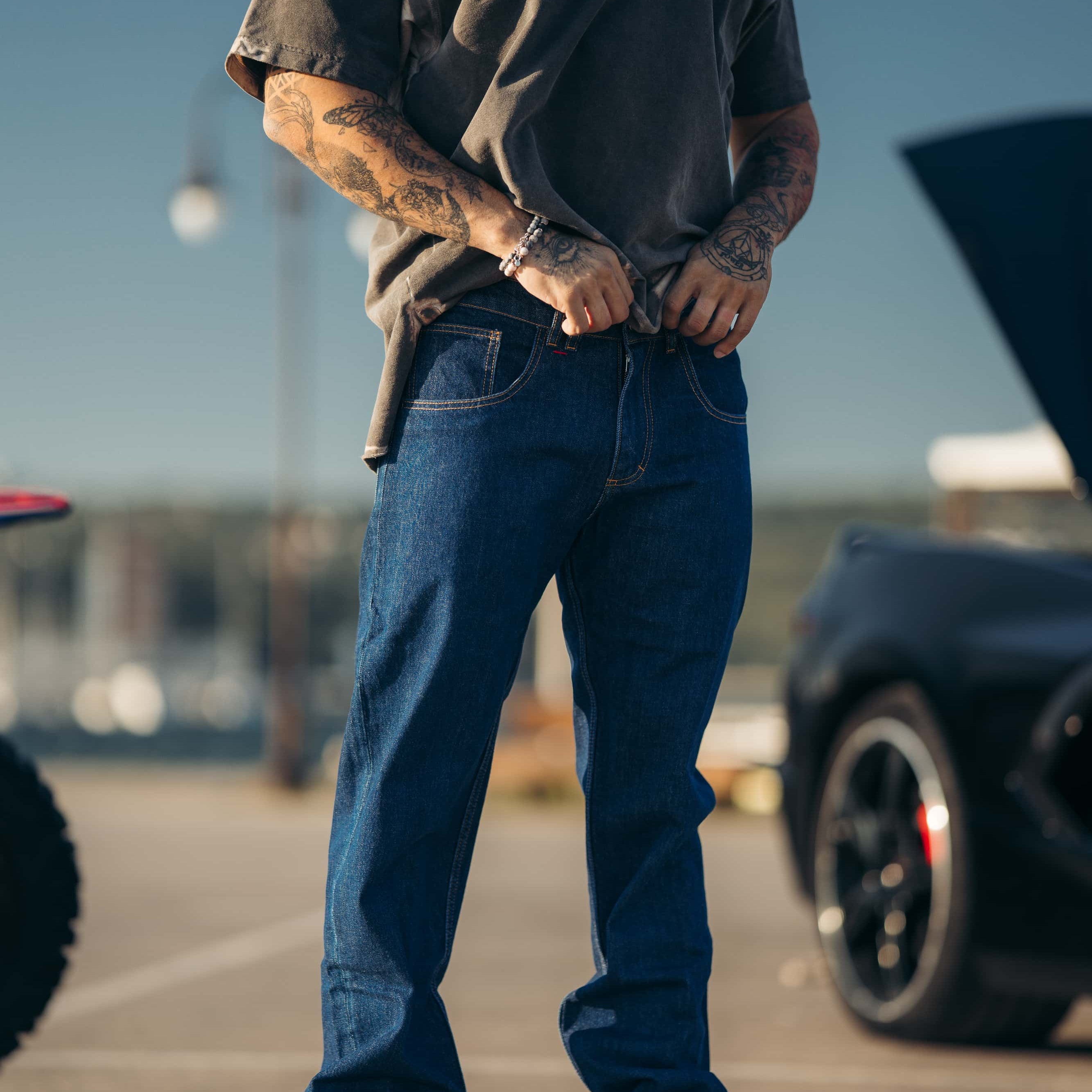 Reborn Raw Loose Fit Jeans - Medium Indigo