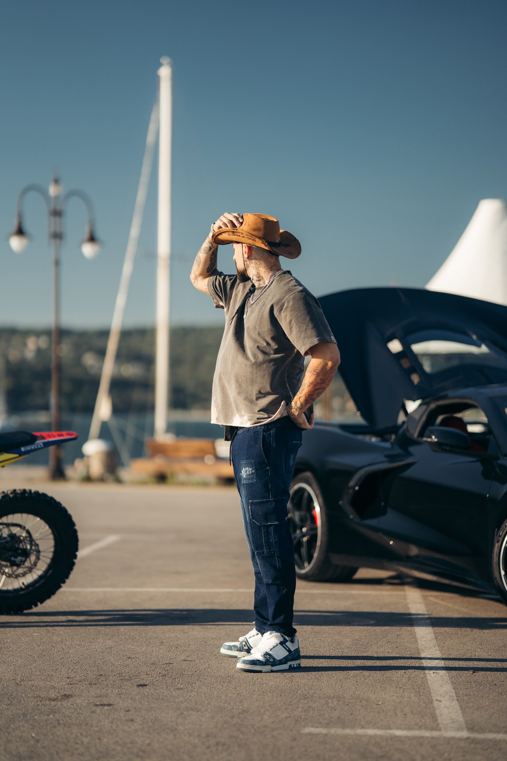 Denim Cargo Pant - Blue