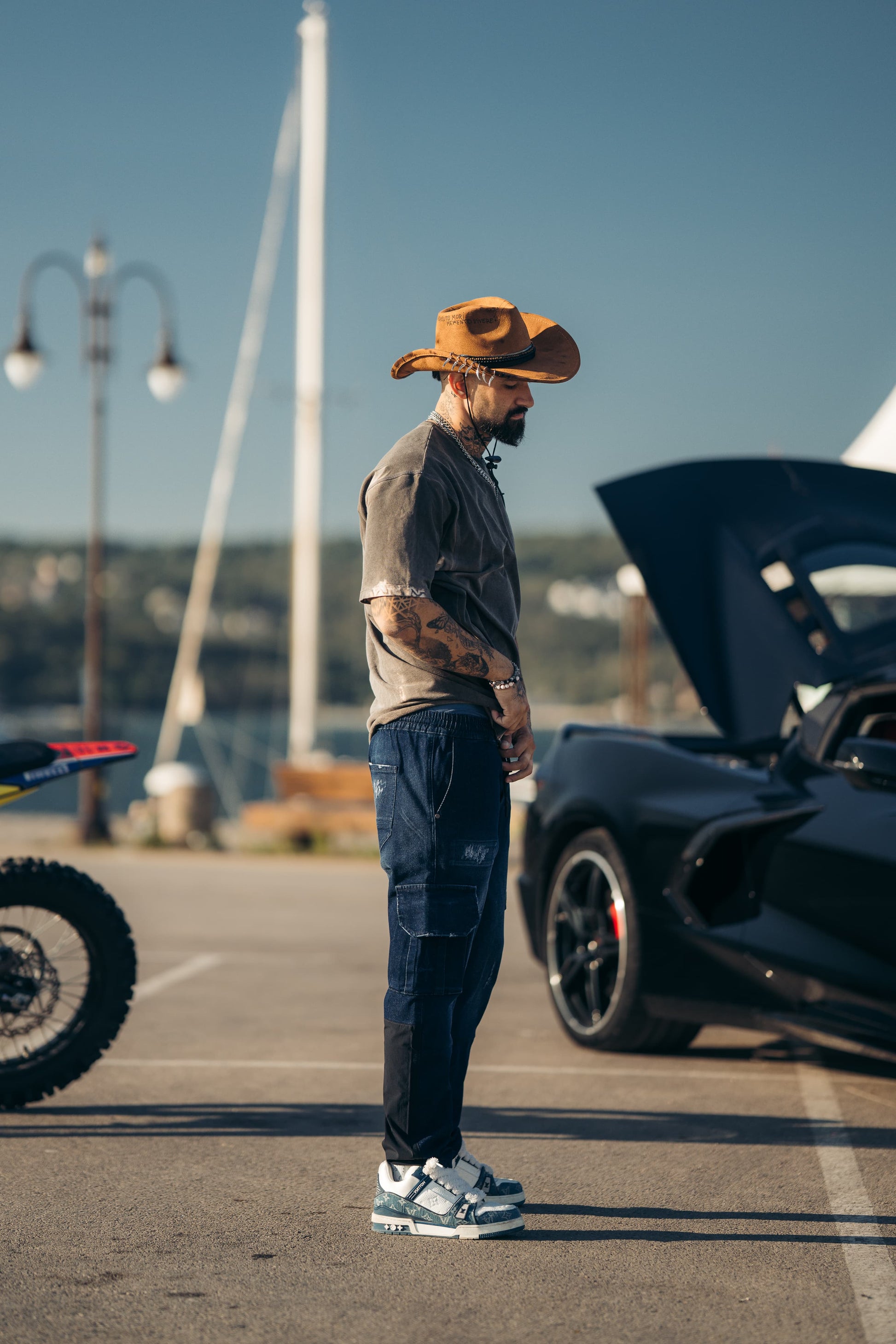 Denim Cargo Pant - Blue