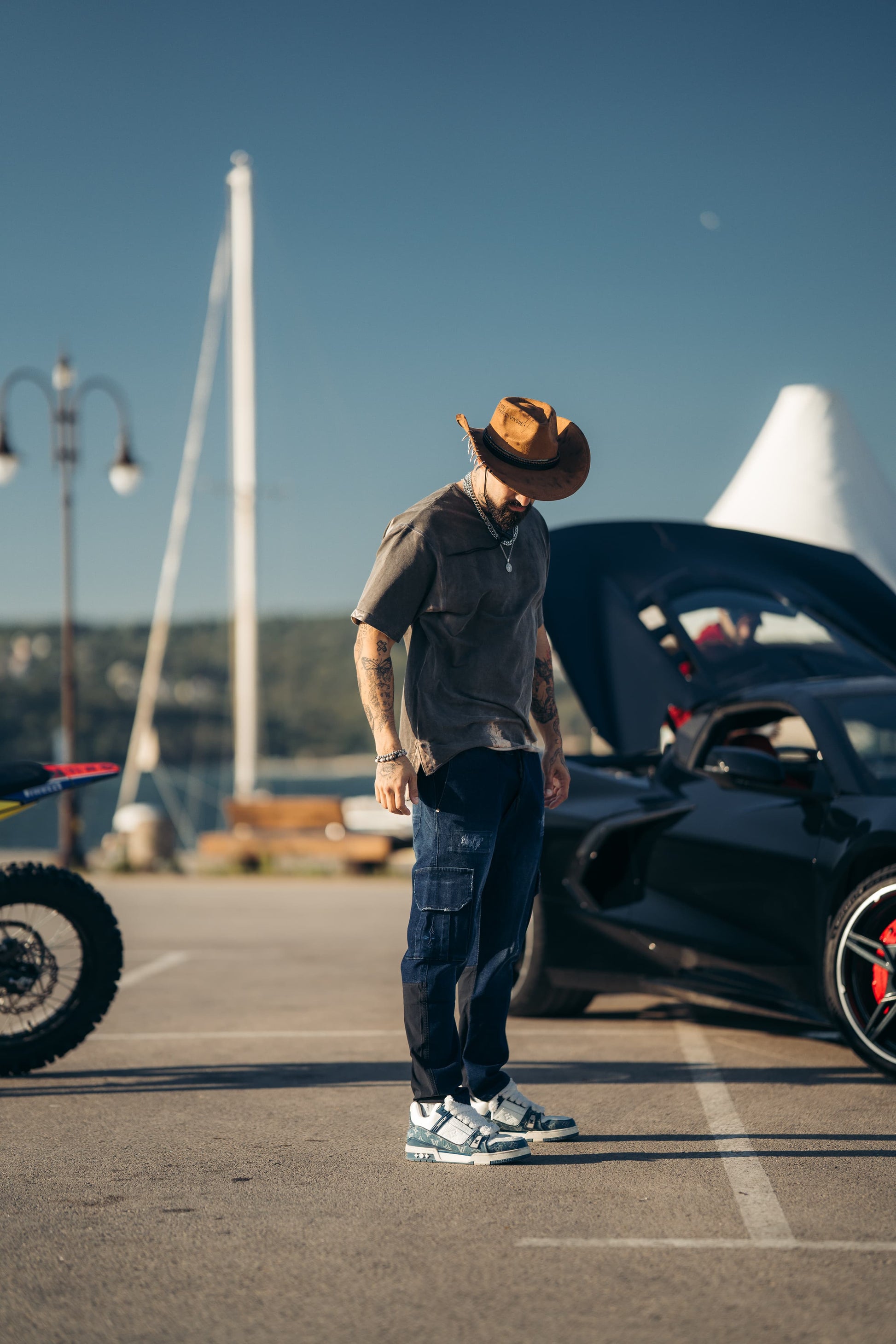 Denim Cargo Pant - Blue