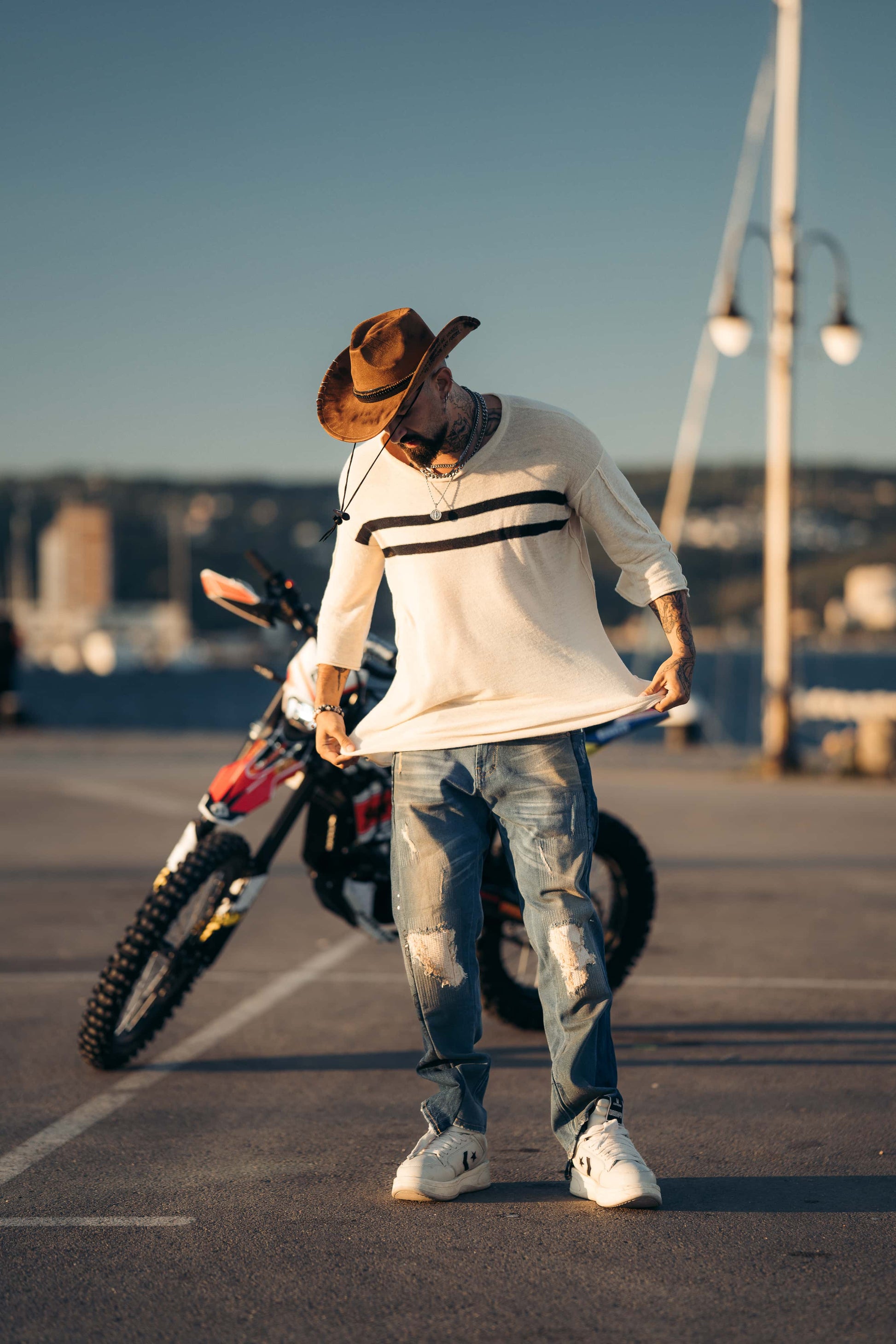 Hybrid Contrast Blue 5 Pocket Jeans