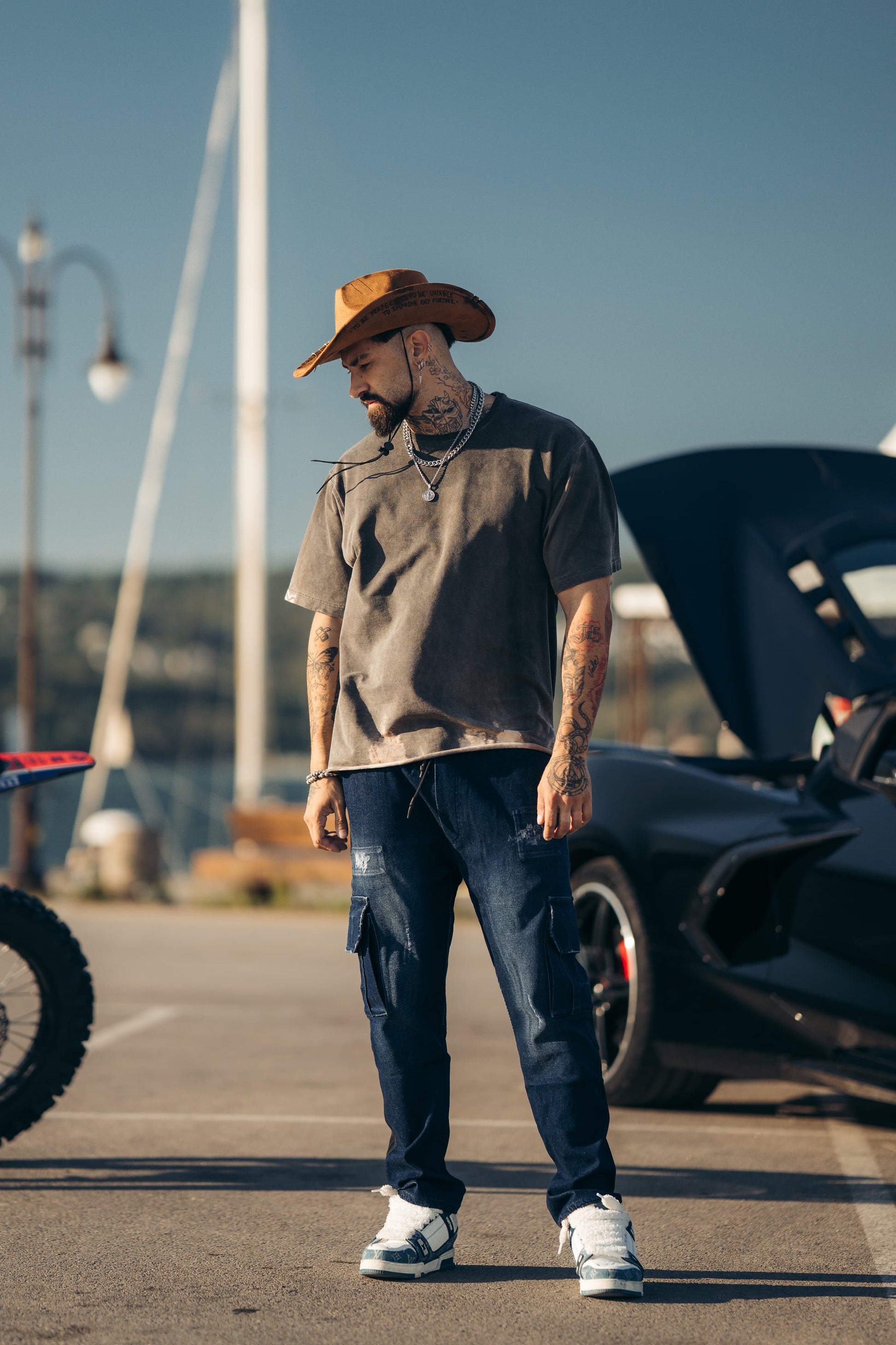 Denim Cargo Pant - Blue