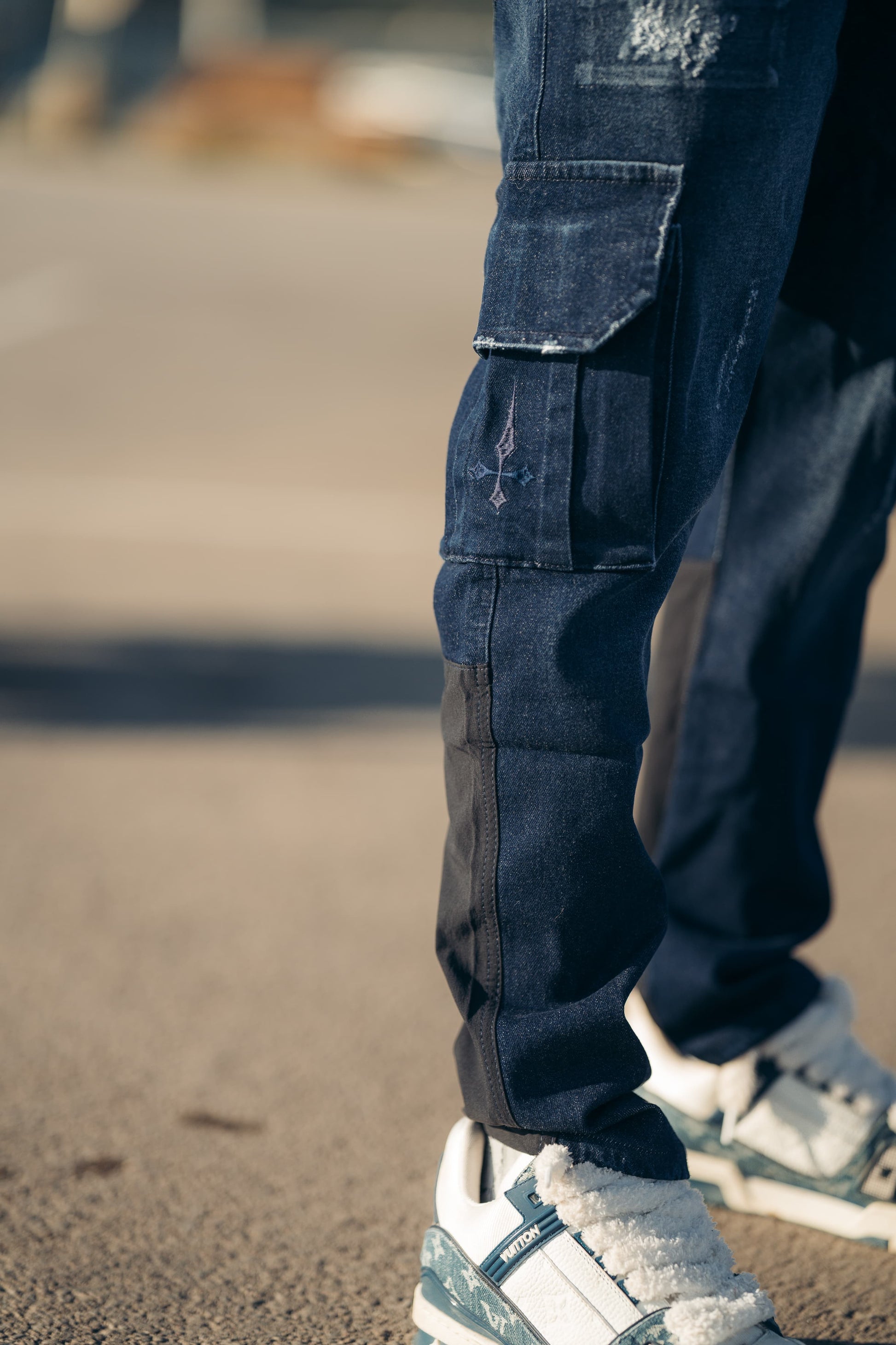Denim Cargo Pant - Blue
