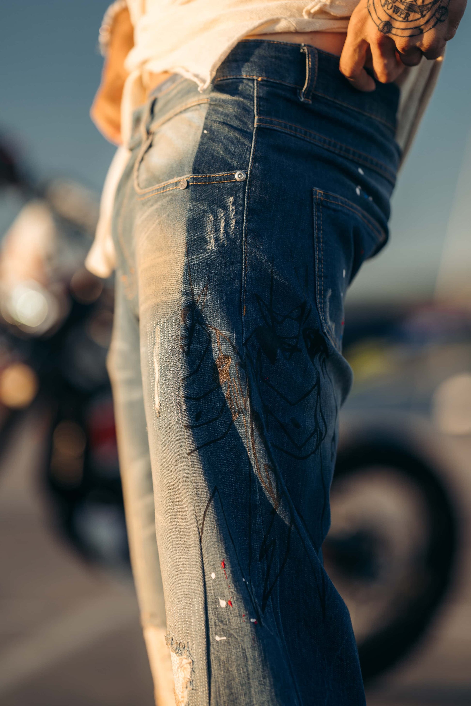 Hybrid Contrast Blue 5 Pocket Jeans