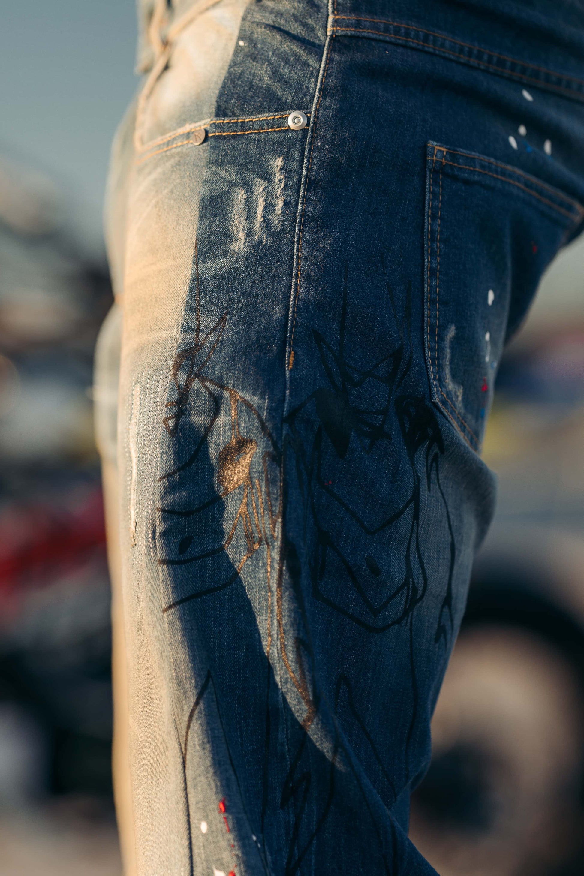 Hybrid Contrast Blue 5 Pocket Jeans