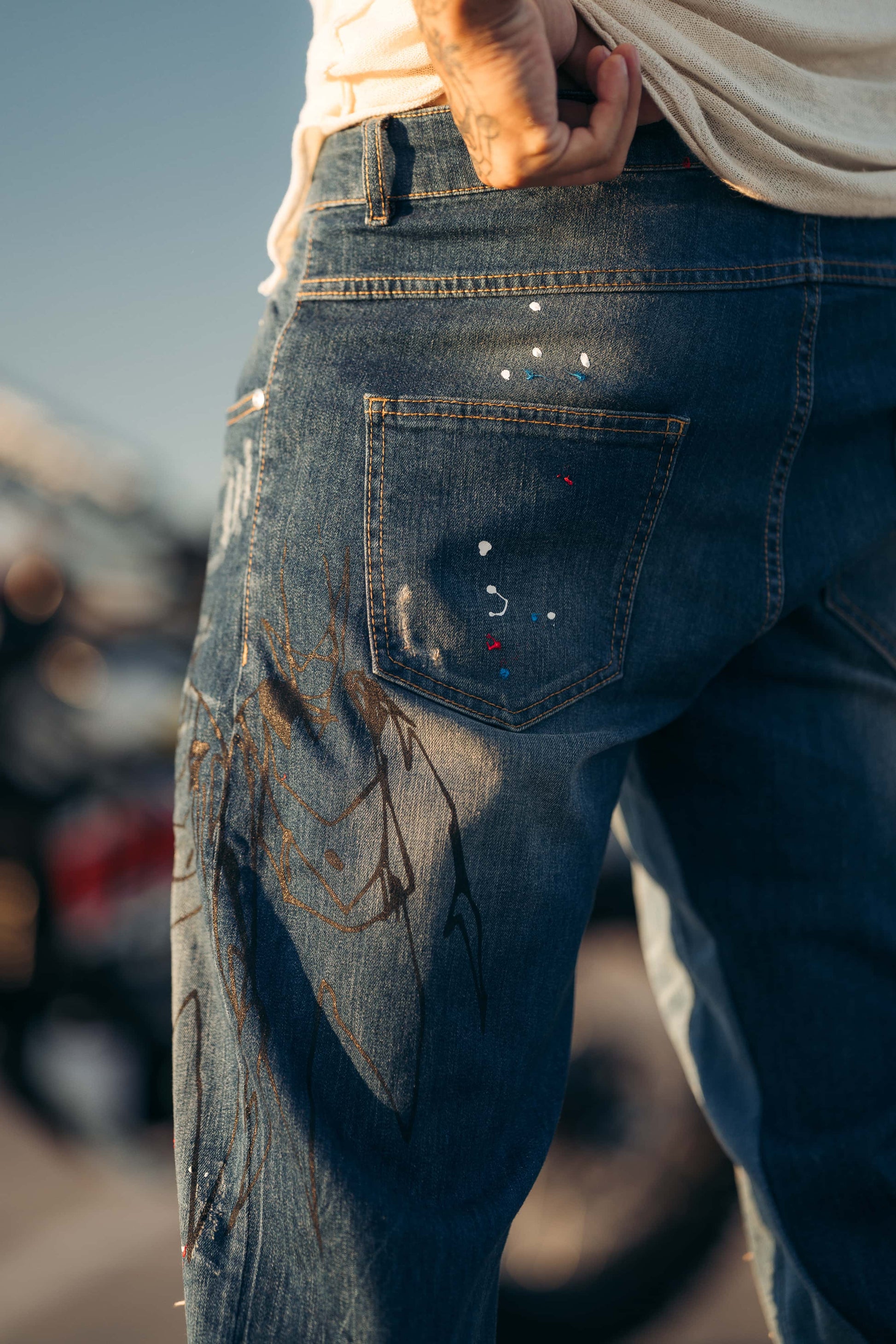 Hybrid Contrast Blue 5 Pocket Jeans