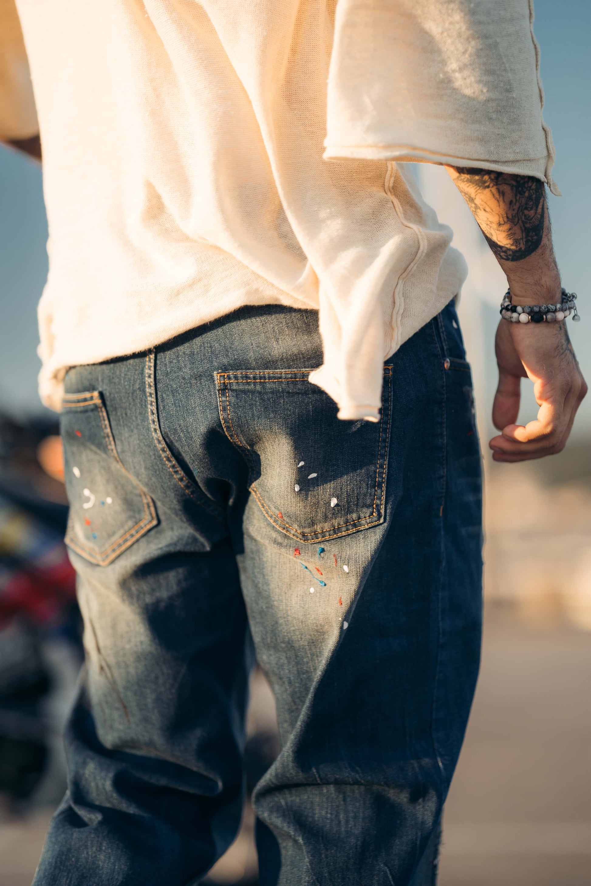 Hybrid Contrast Blue 5 Pocket Jeans