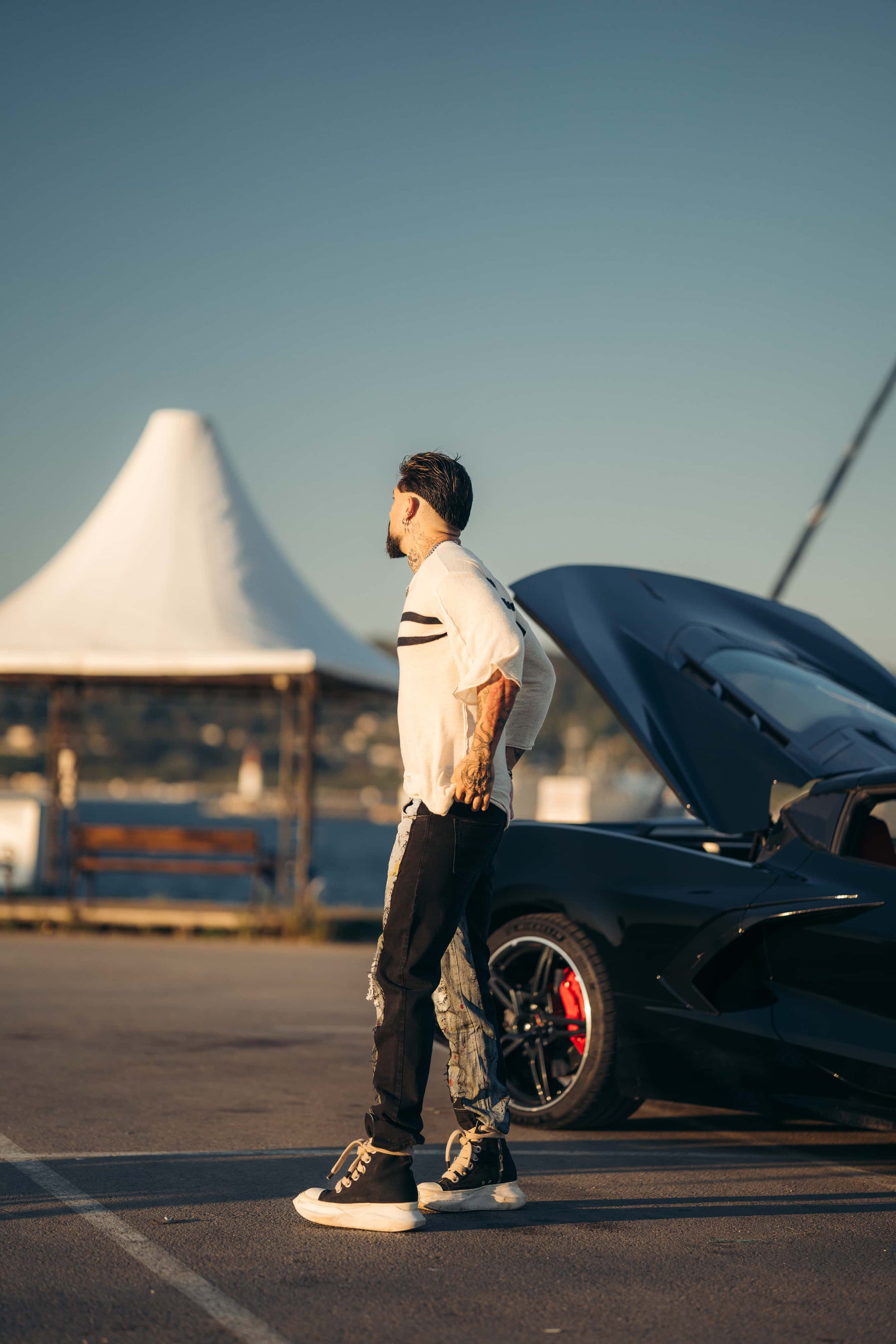 Hybrid Black / Paintbrush Goth Jeans