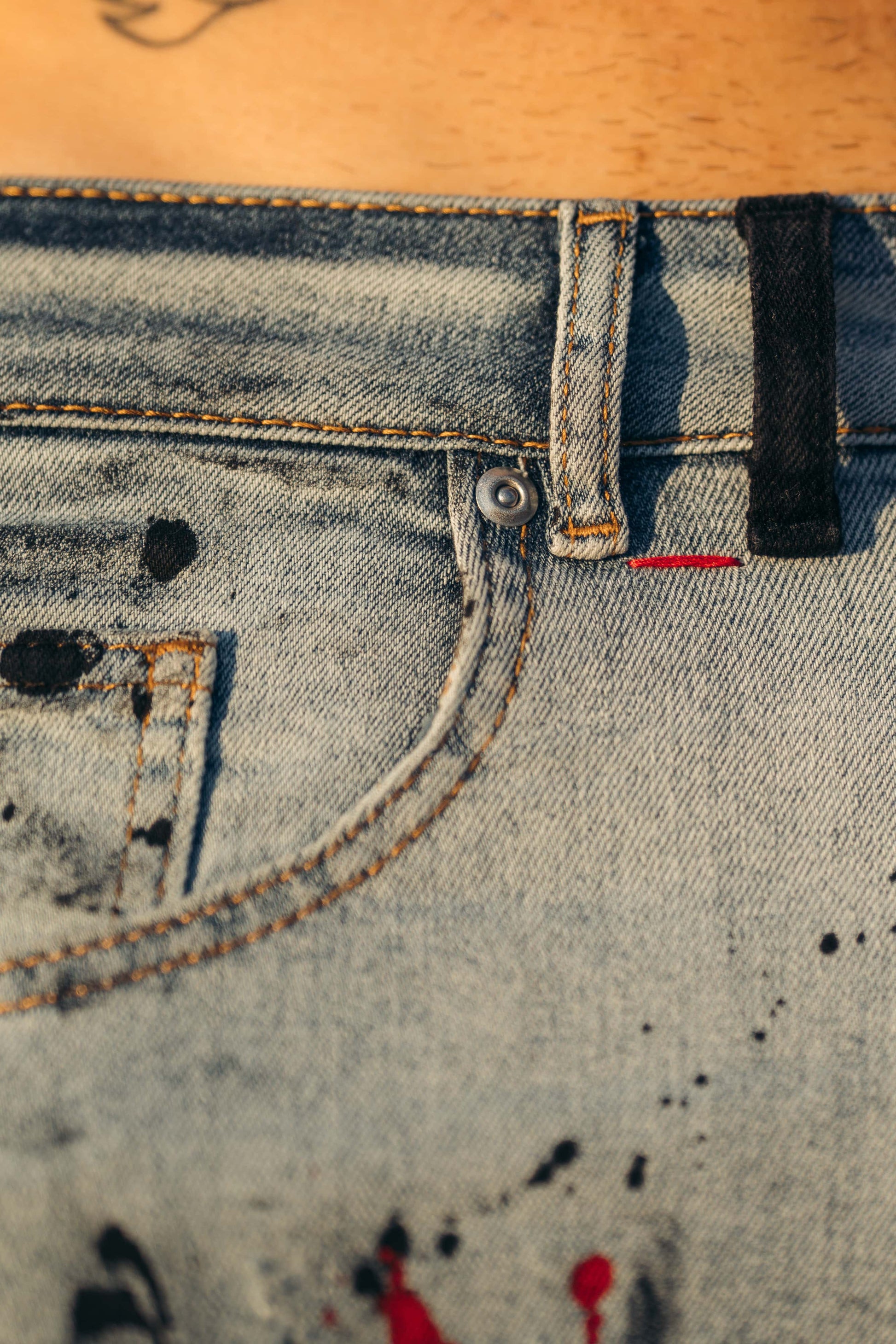 Hybrid Black / Paintbrush Goth Jeans