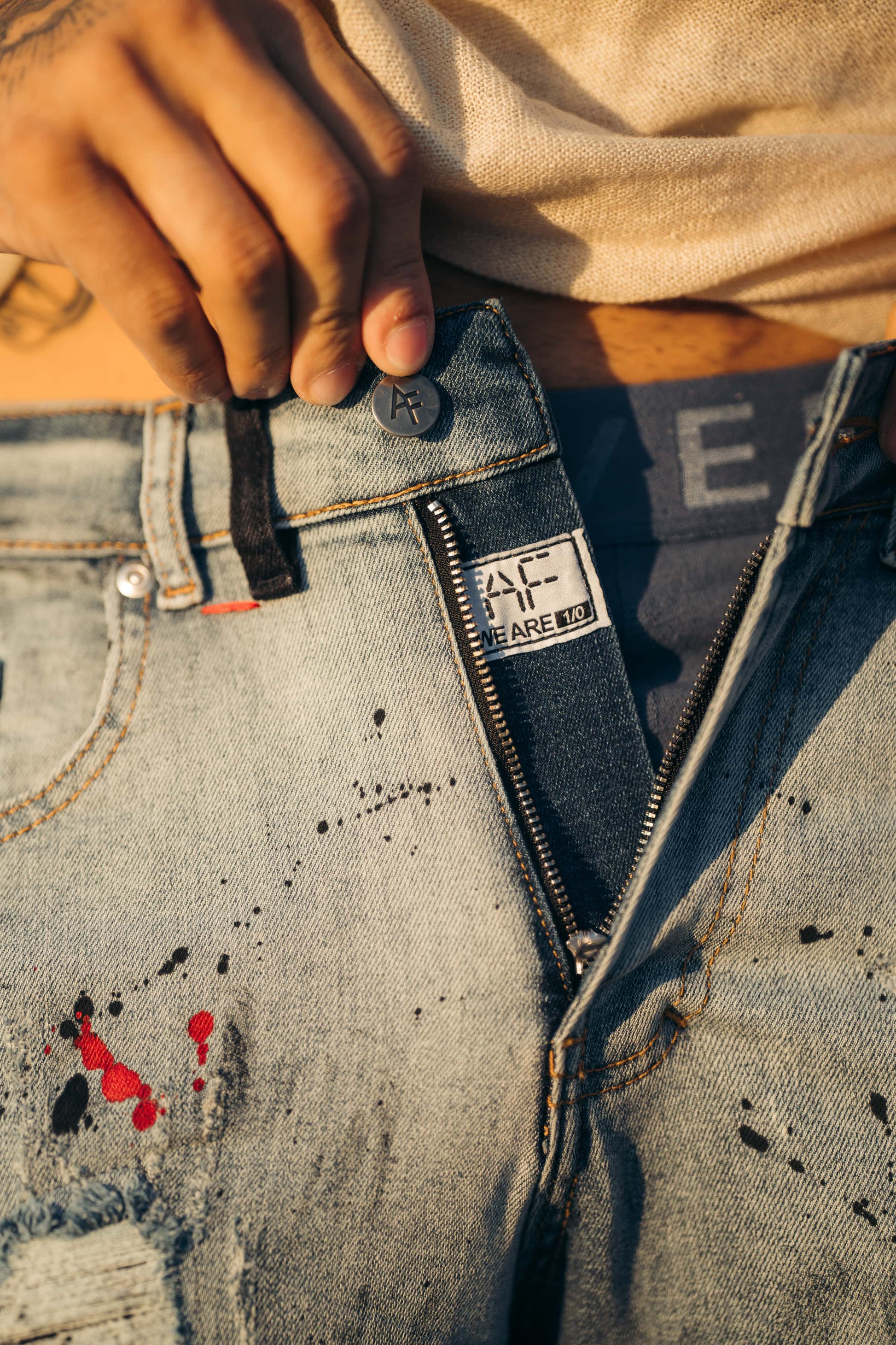 Hybrid Black / Paintbrush Goth Jeans